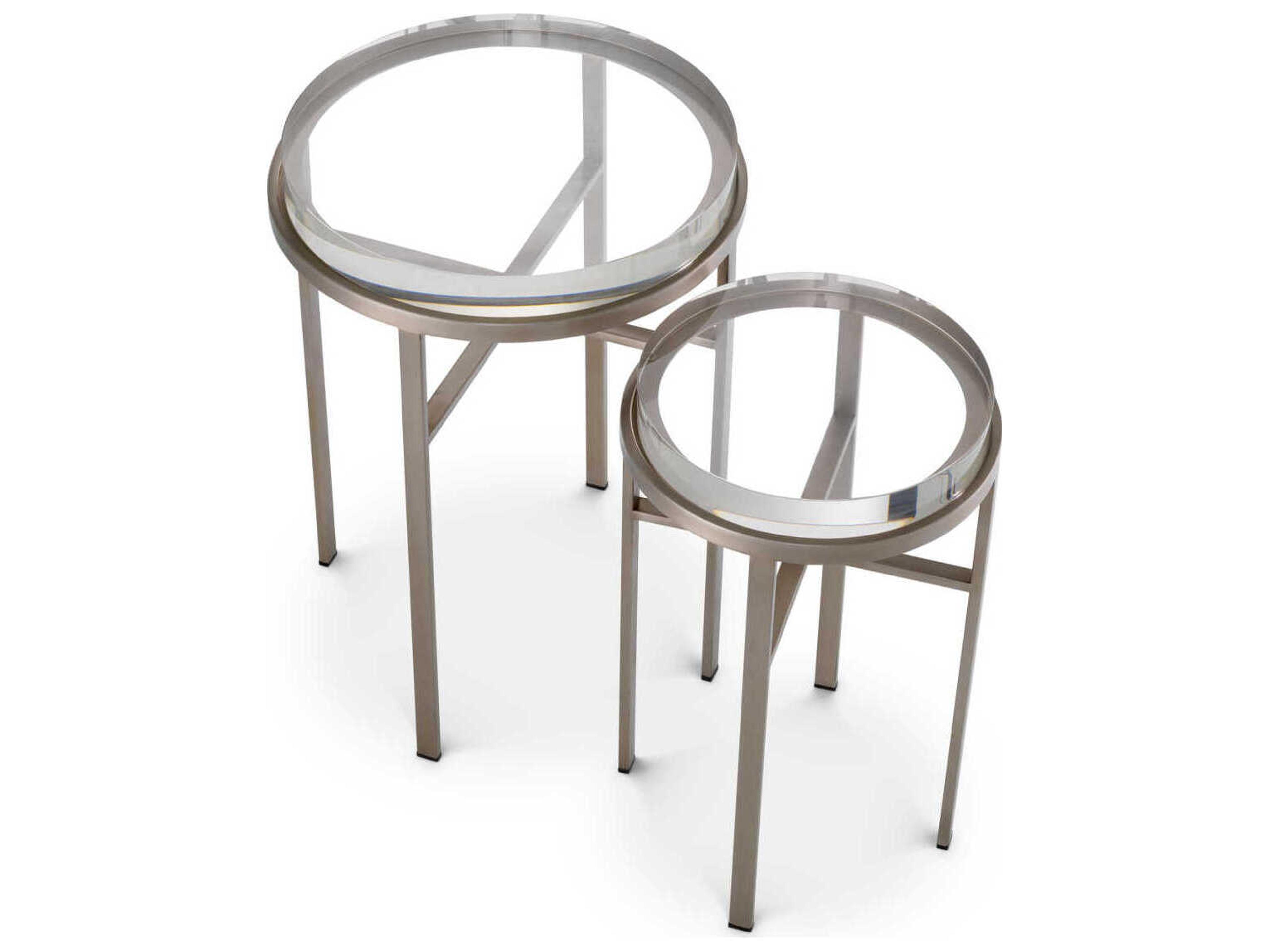 Eichholtz Hoxton Brushed Steel Set of 2 Side Table