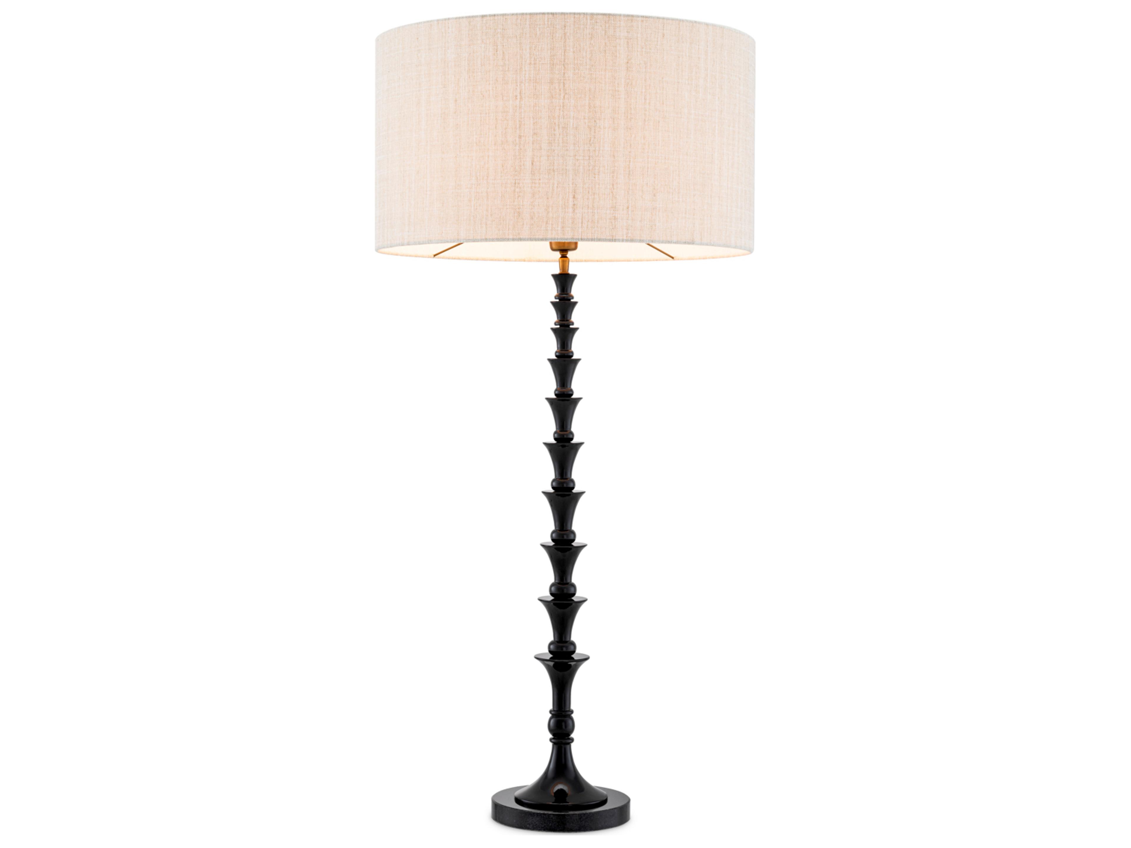 Piano Black X Granite Base Floor Lamp