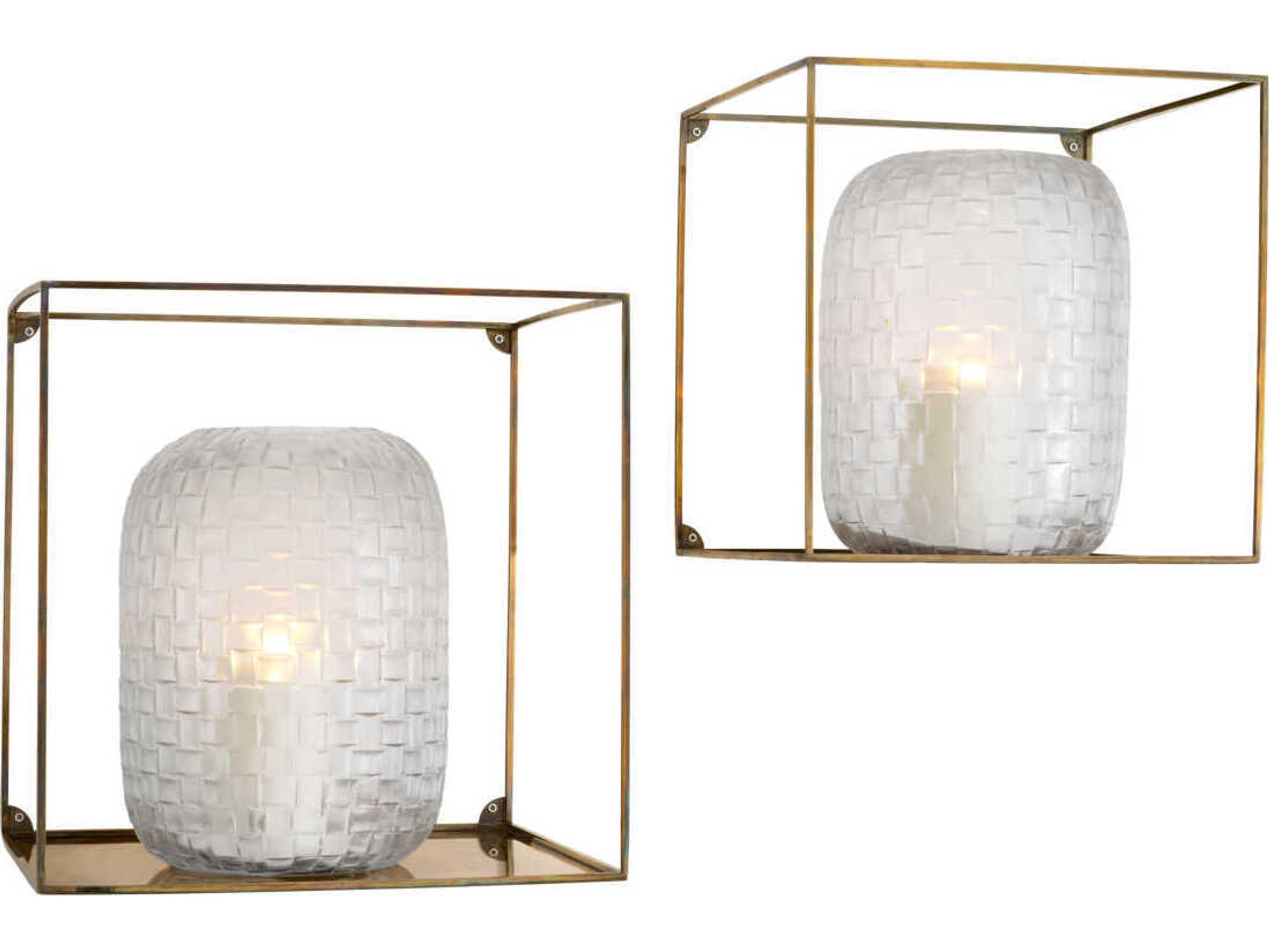 Eichholtz Deco Square Vintage Brass Set of 2 Wall Rack