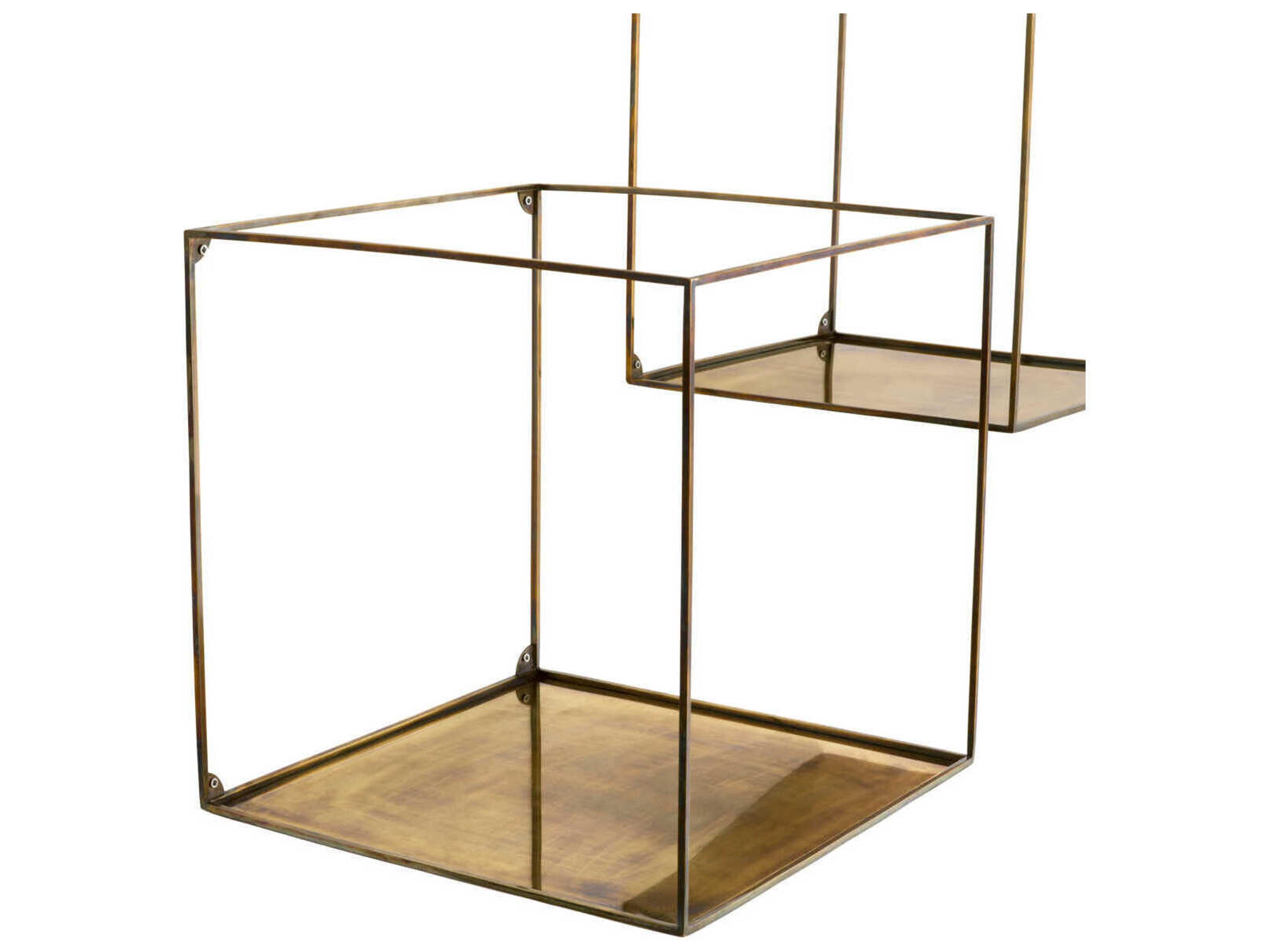 Eichholtz Deco Square Vintage Brass Set of 2 Wall Rack