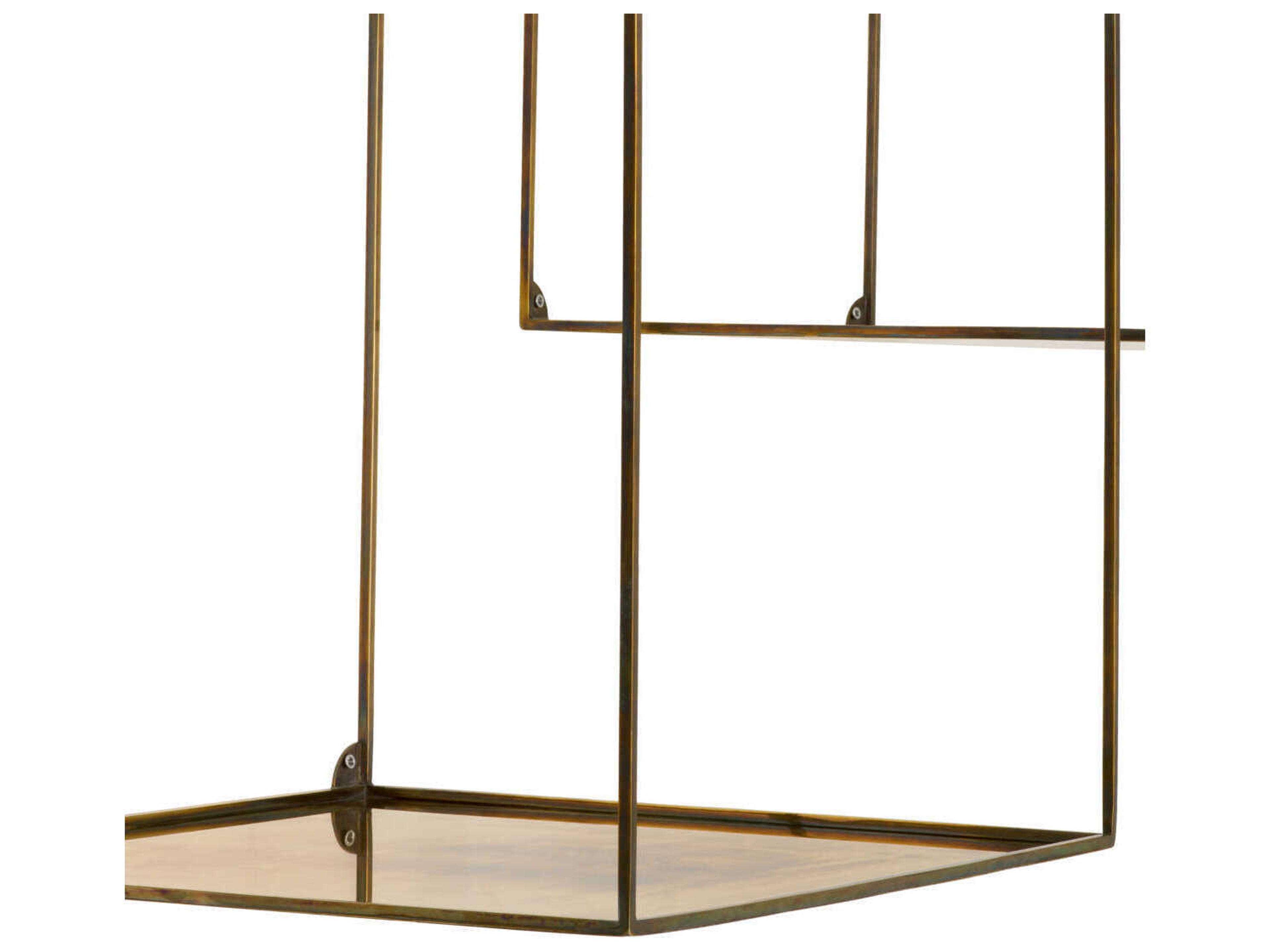 Eichholtz Deco Square Vintage Brass Set of 2 Wall Rack