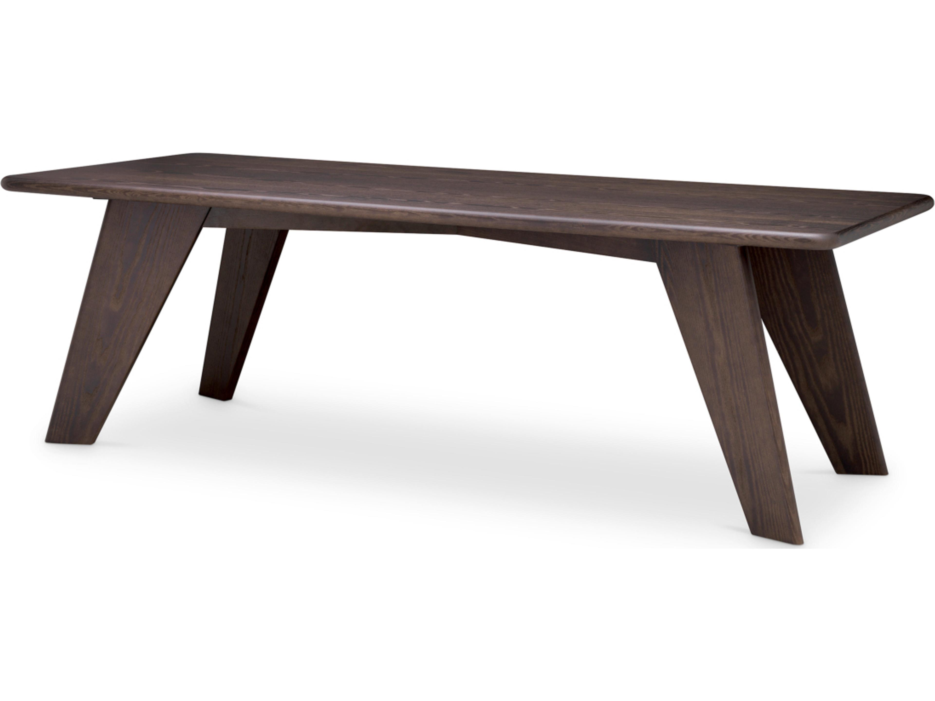 Rectangular Wood Dark Ash Crown Veneer Dining Table