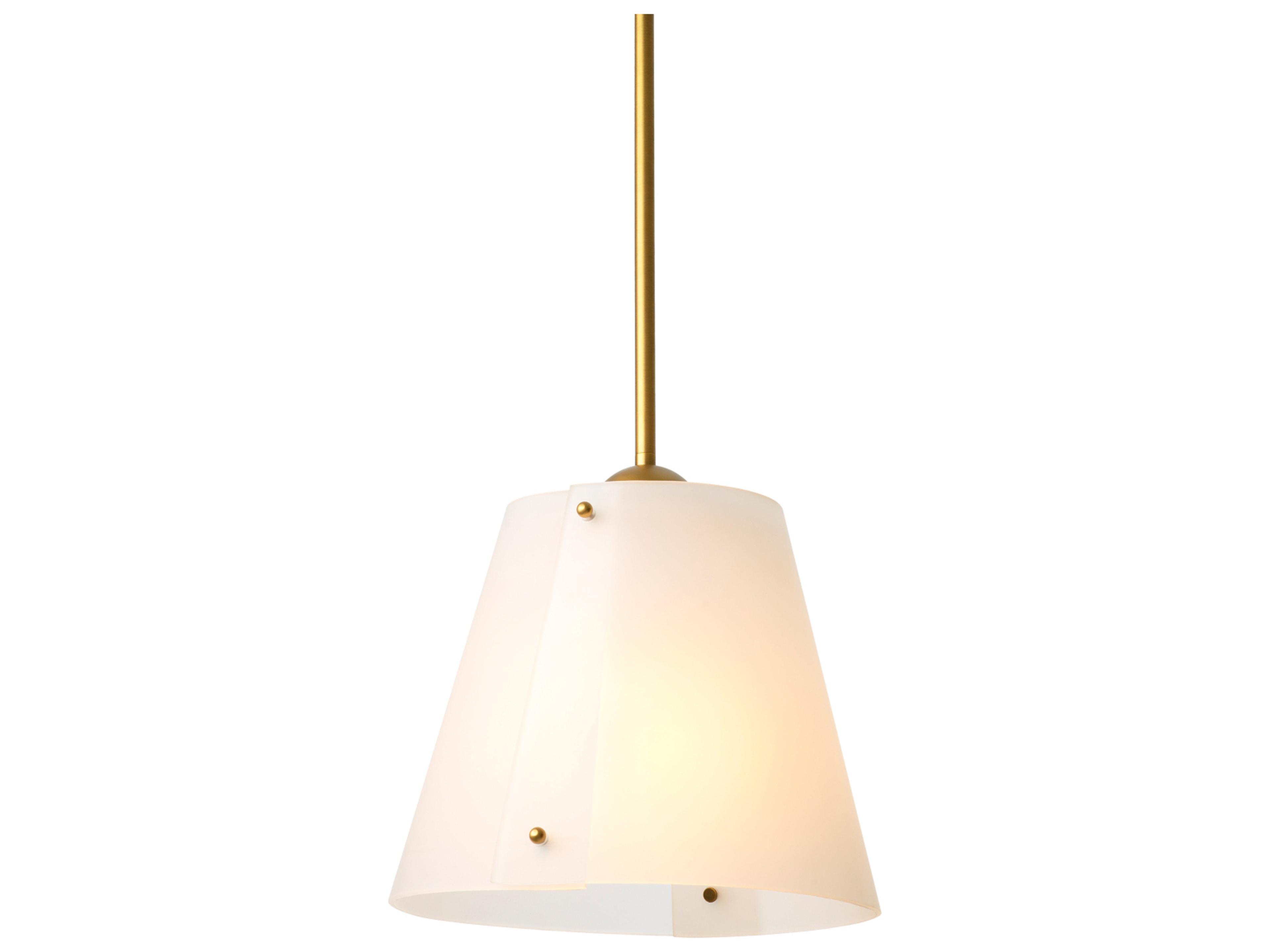 Antique Brass X White Glass Pendant