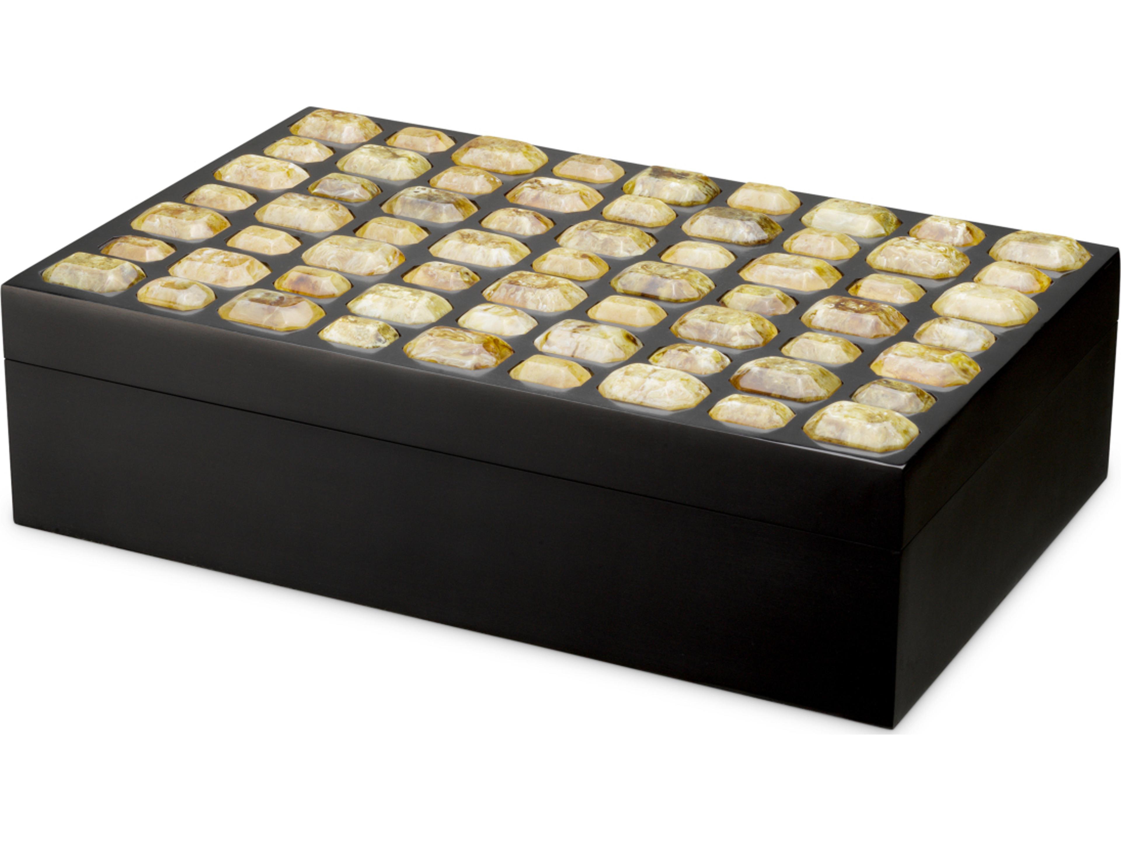 Black X Faux Amber Jewelry Box