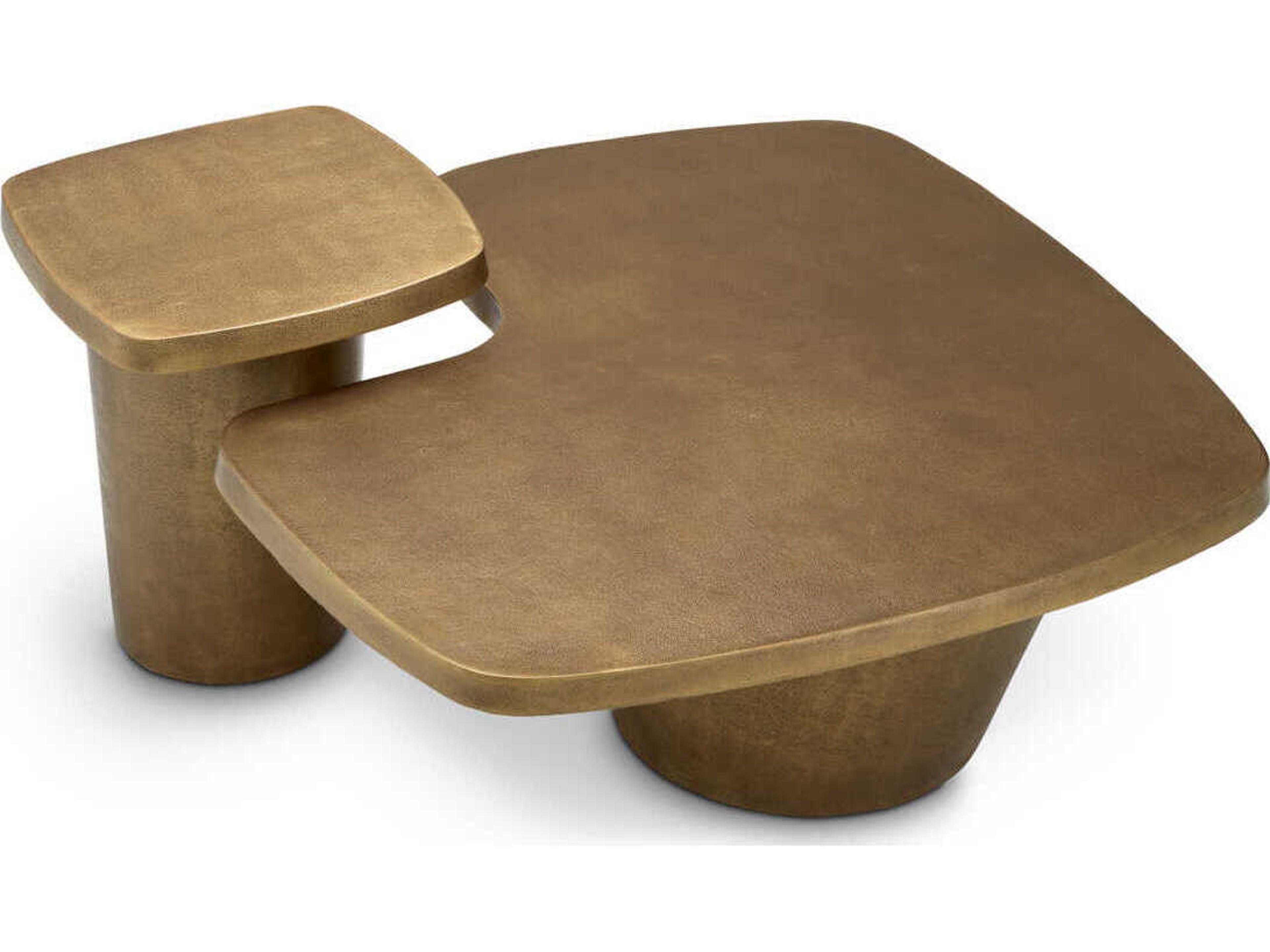 Eichholtz Pierro Vintage Brass Set of 2 Coffee Table