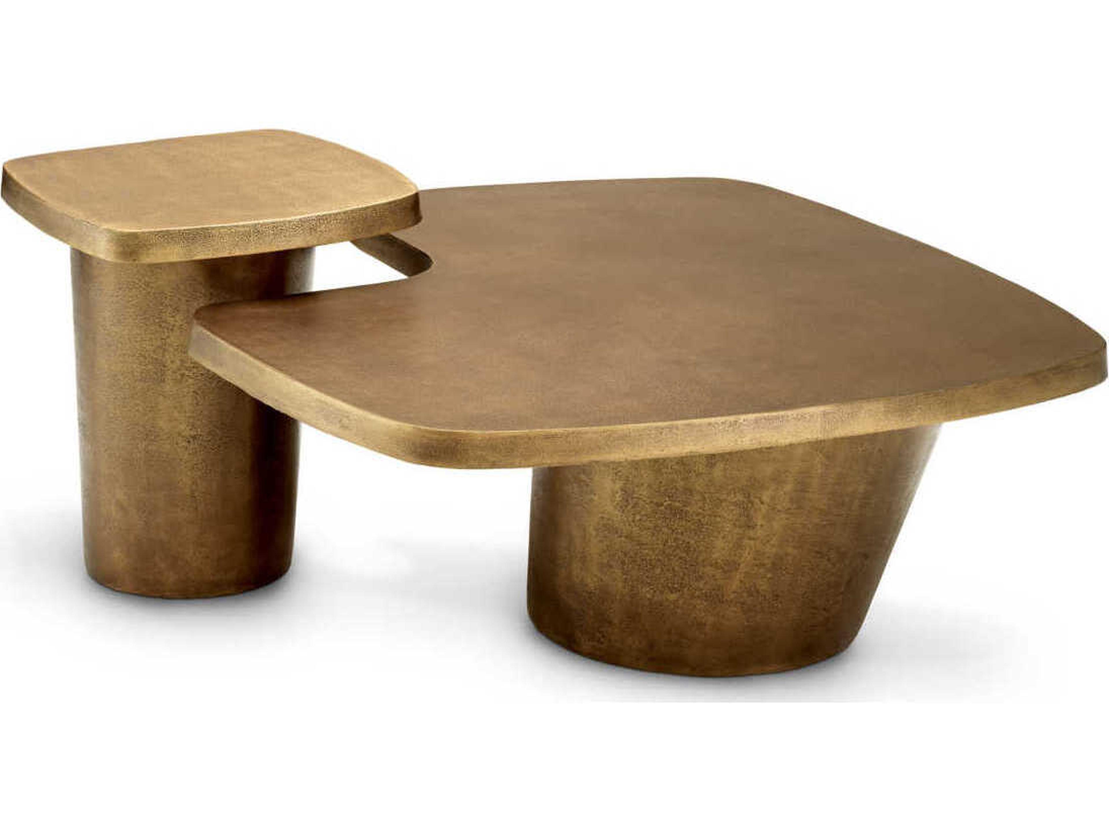 Eichholtz Pierro Vintage Brass Set of 2 Coffee Table