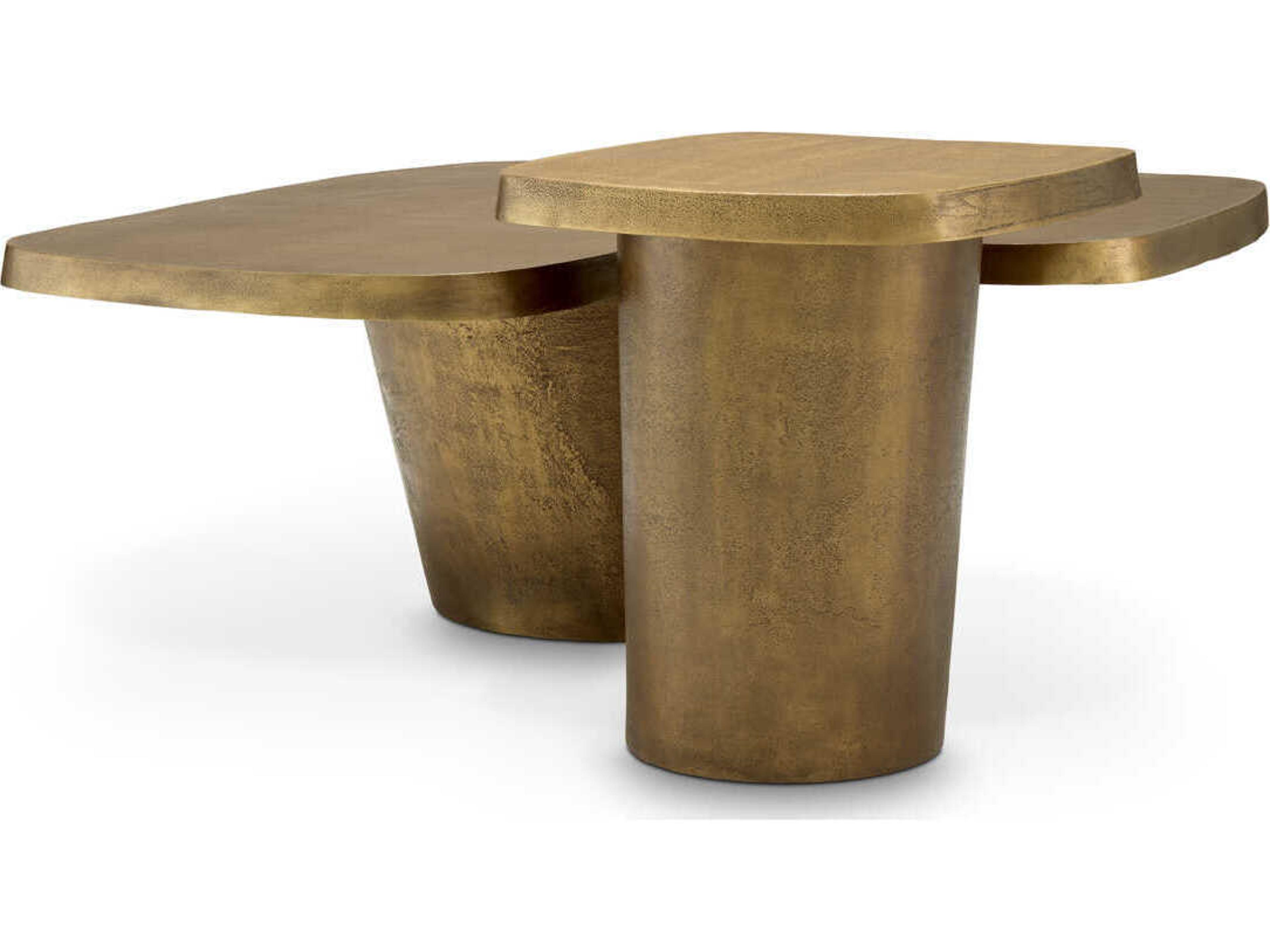 Eichholtz Pierro Vintage Brass Set of 2 Coffee Table