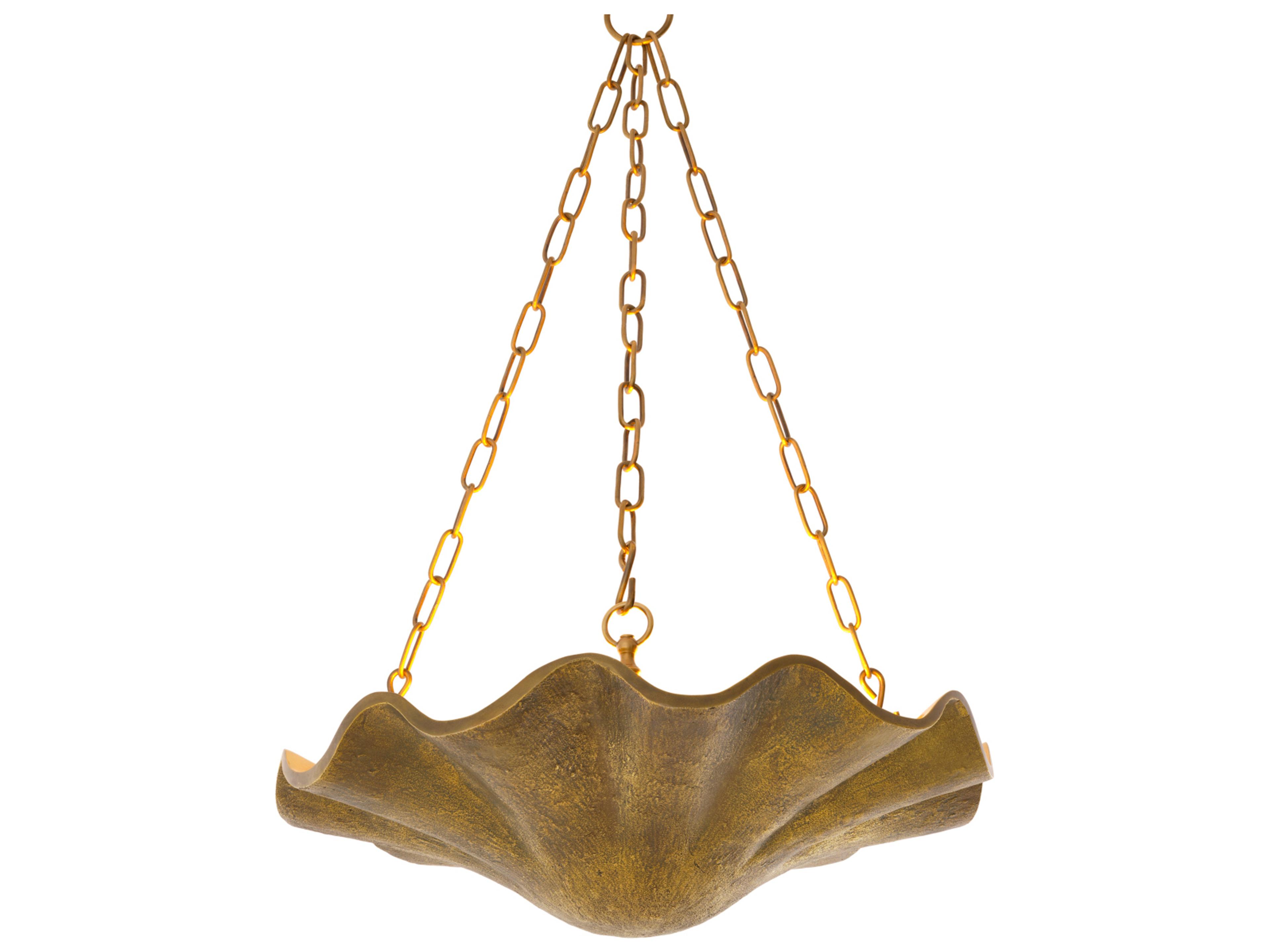 Vintage Brass Bowl Chandelier