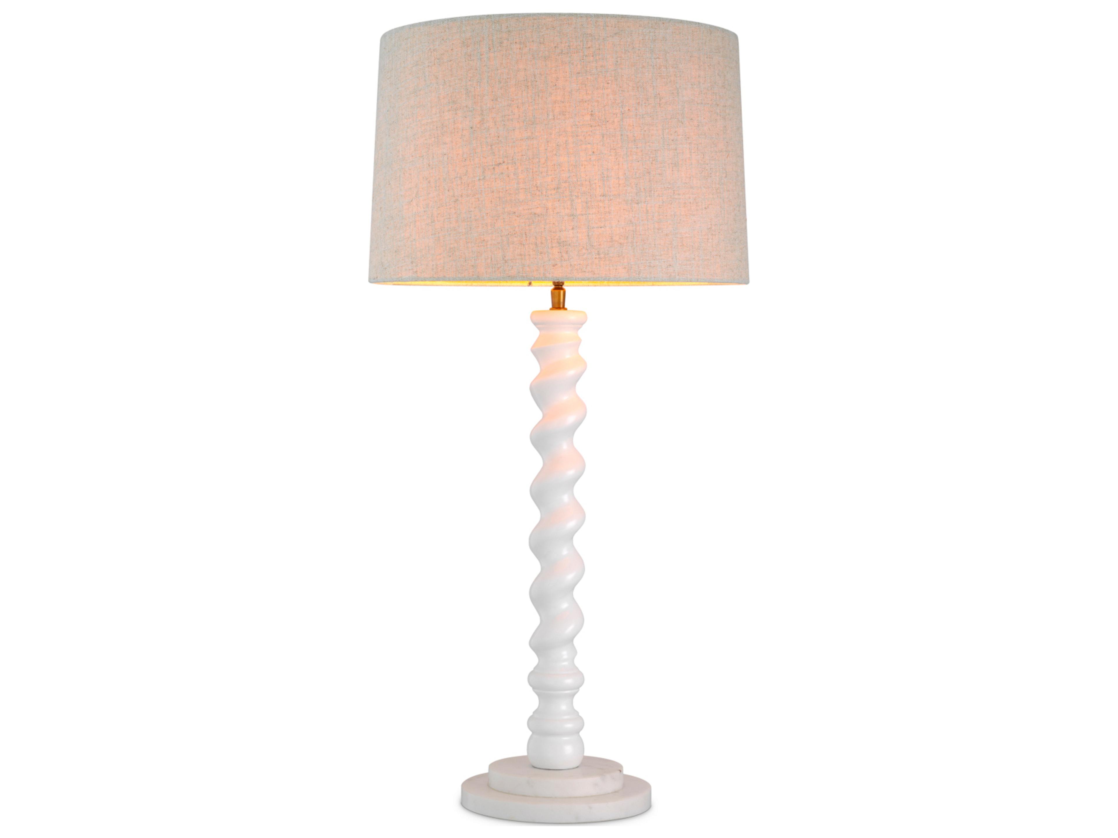 Piano White X Marble Base Buffet Lamp