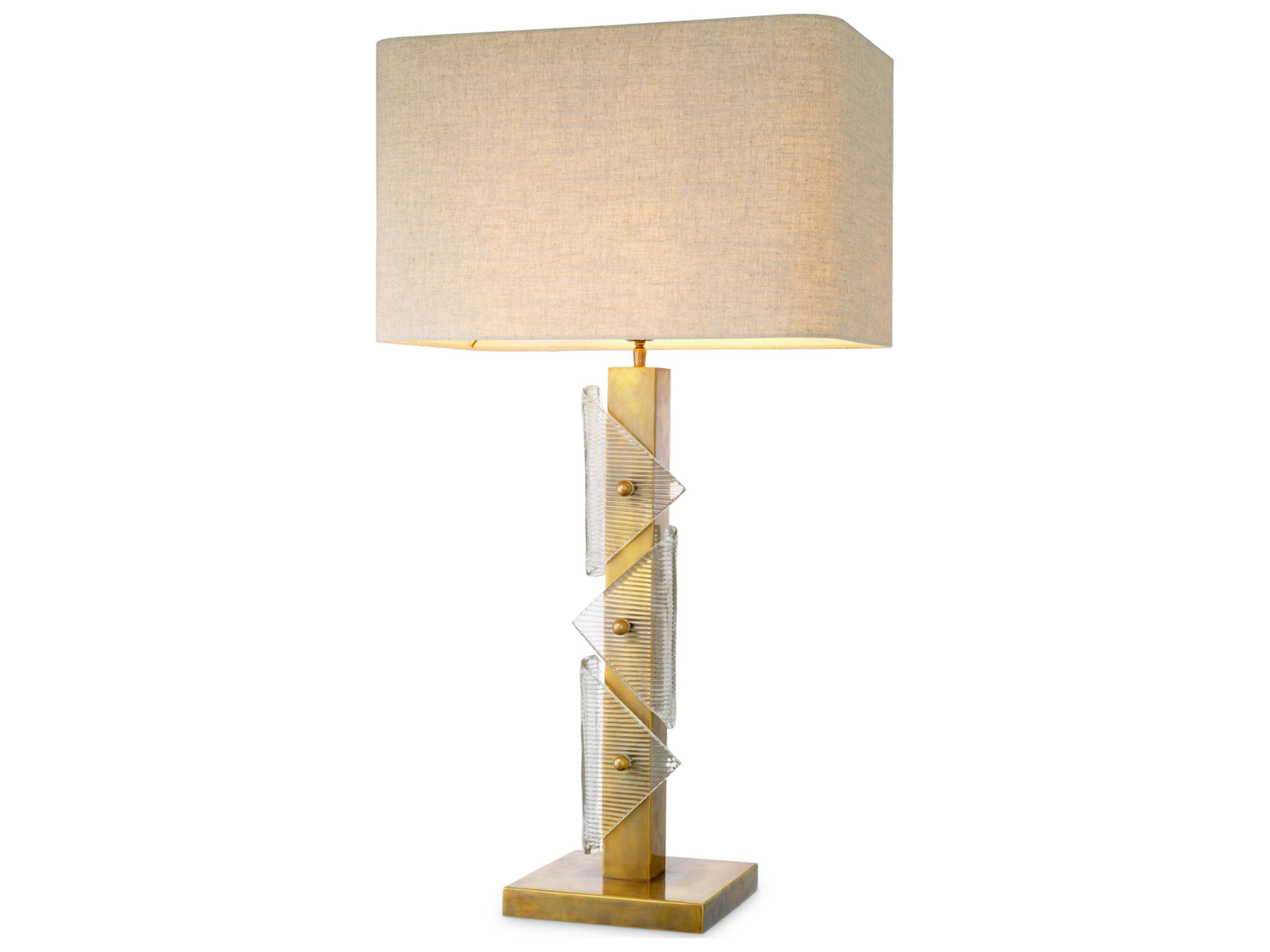 Vintage Brass X Handmade Glass Buffet Lamp