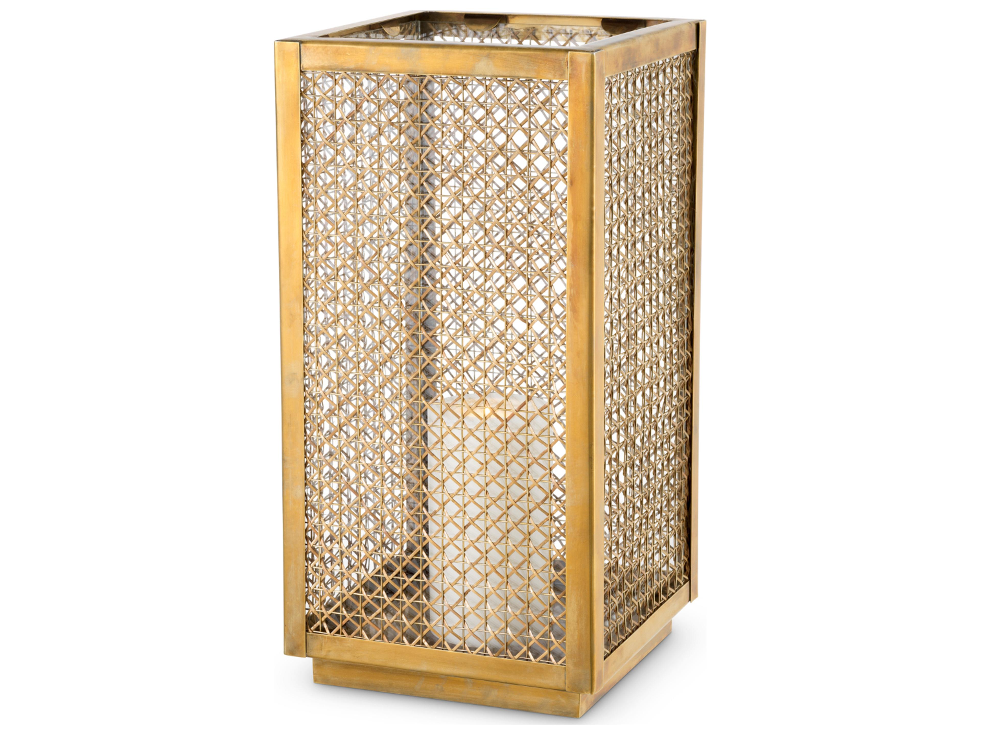 Vintage Brass X Rattan Candle Holder