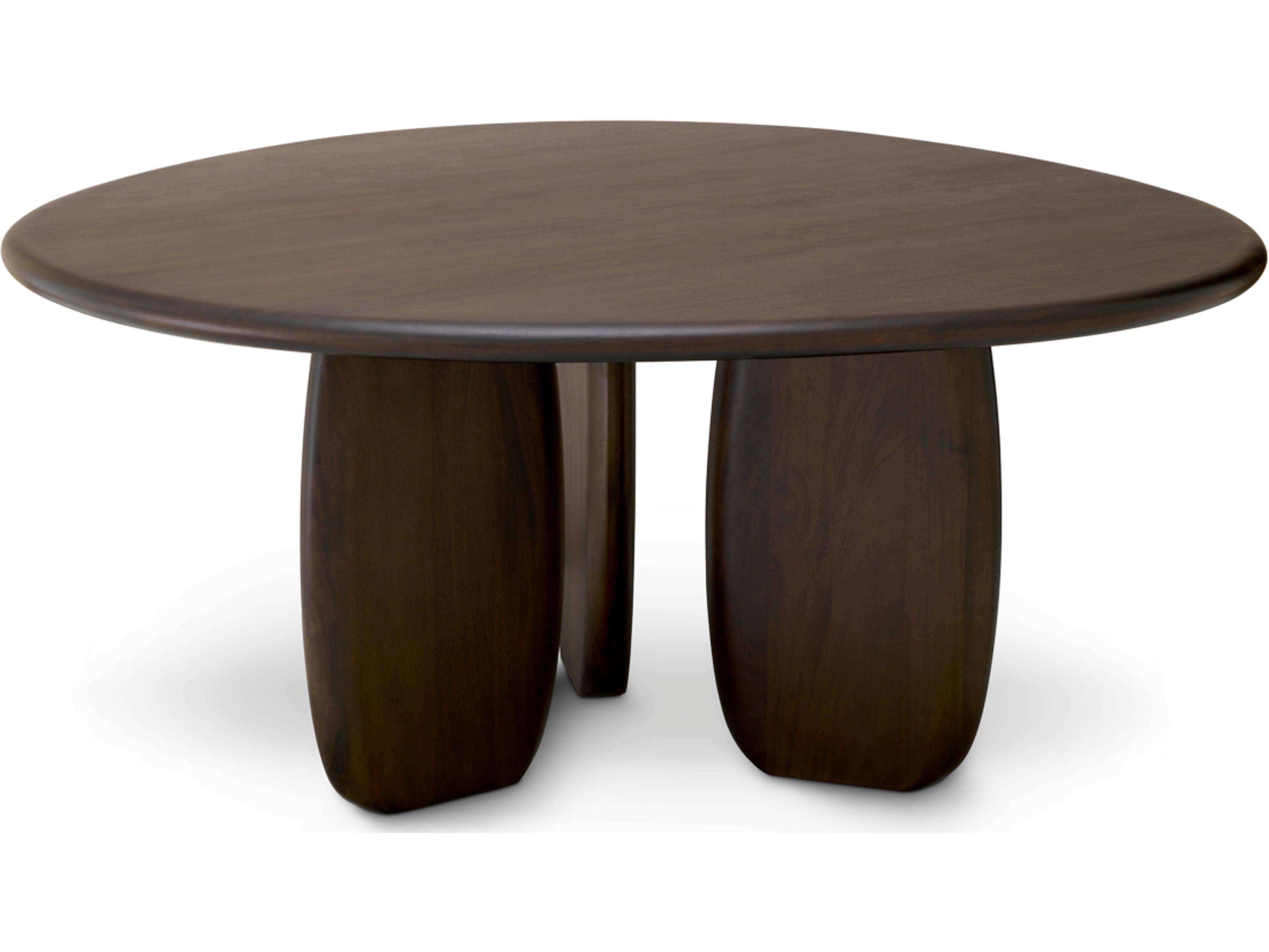 Round Solid Mahogany Wood X Coffee Dining Table