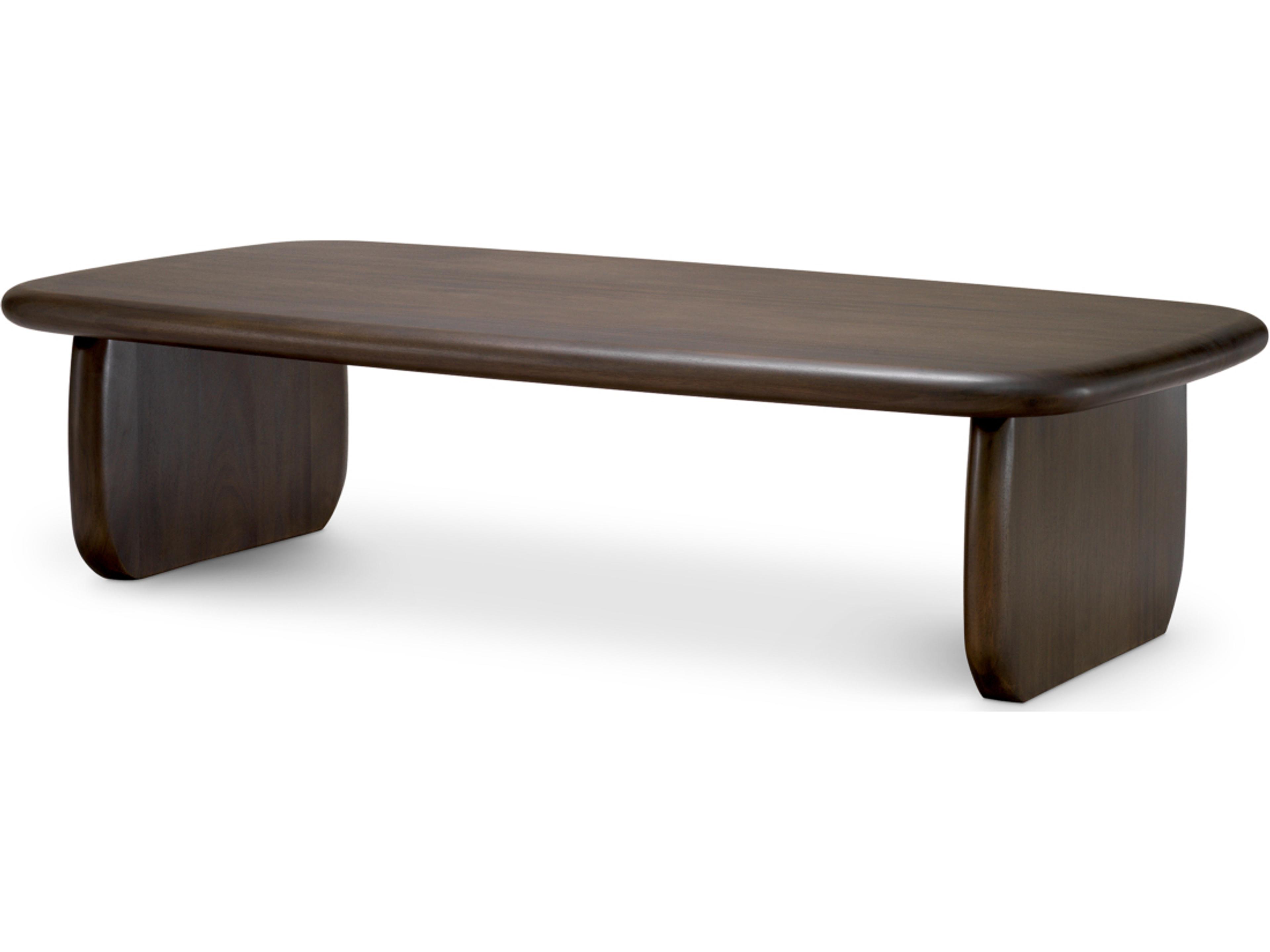 Rectangular Solid Mahogany Wood X Coffee Table