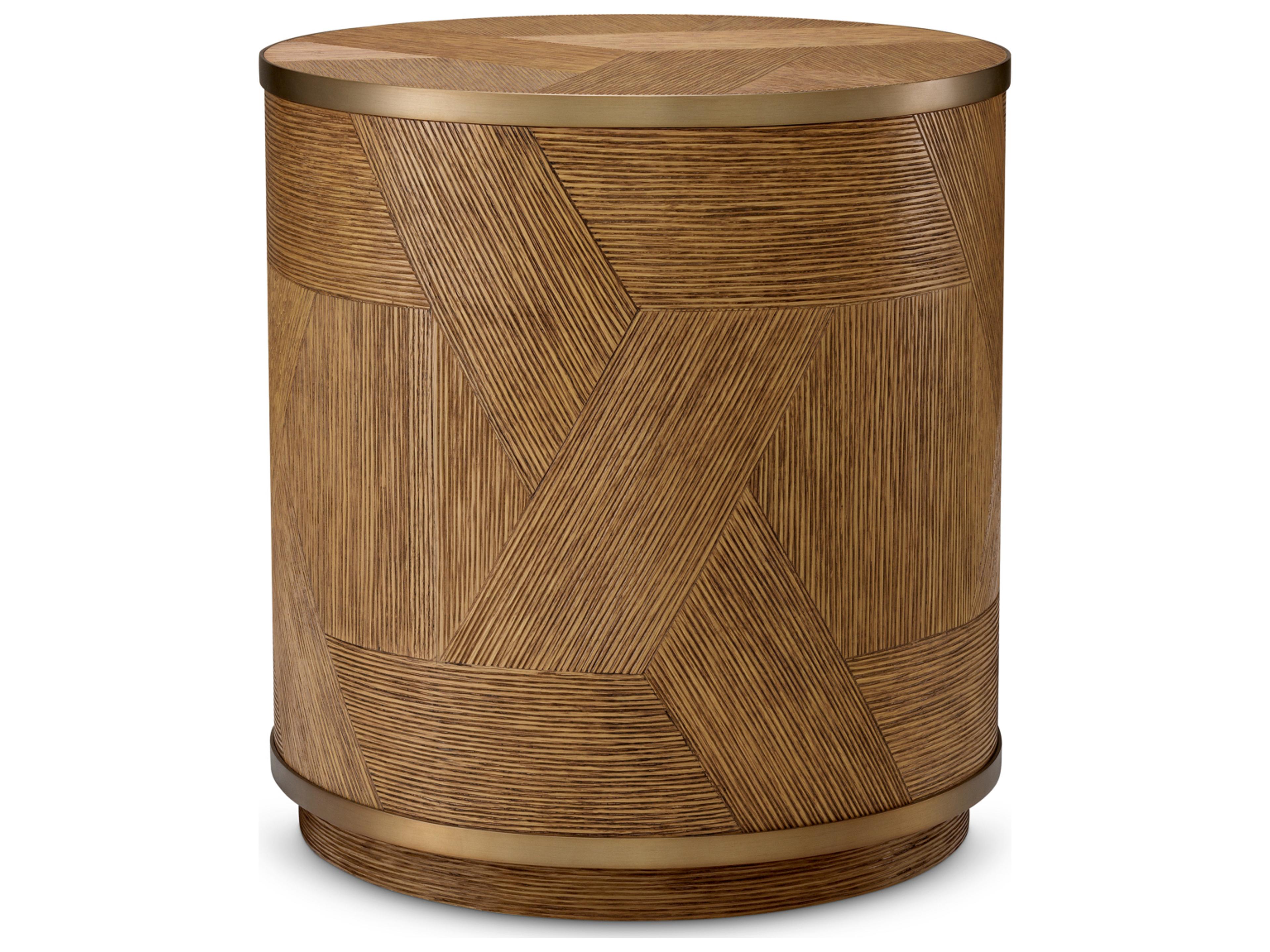 Round Wood End Table