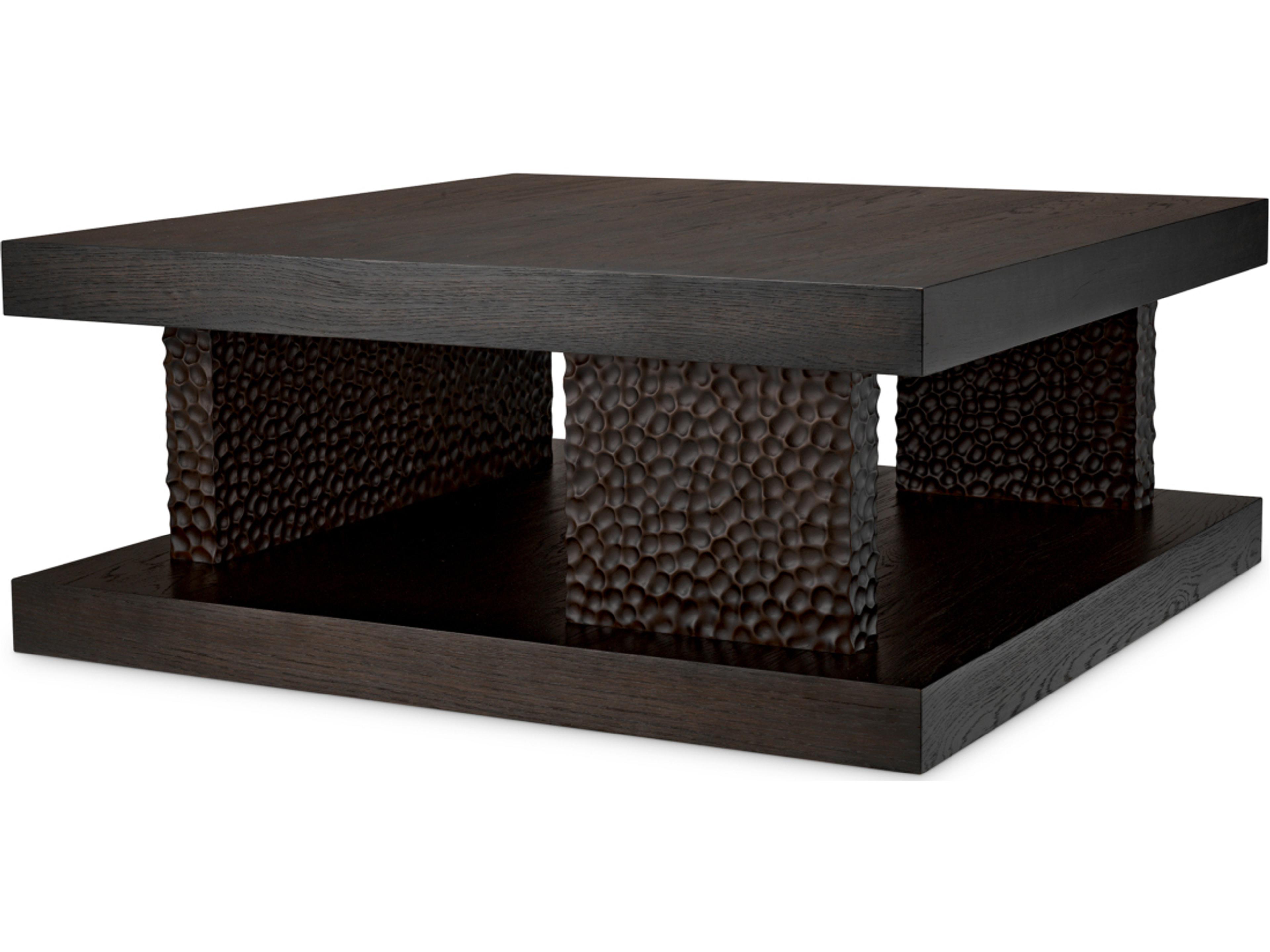 Rectangular Wood Ebony Oak Veneer Coffee Table