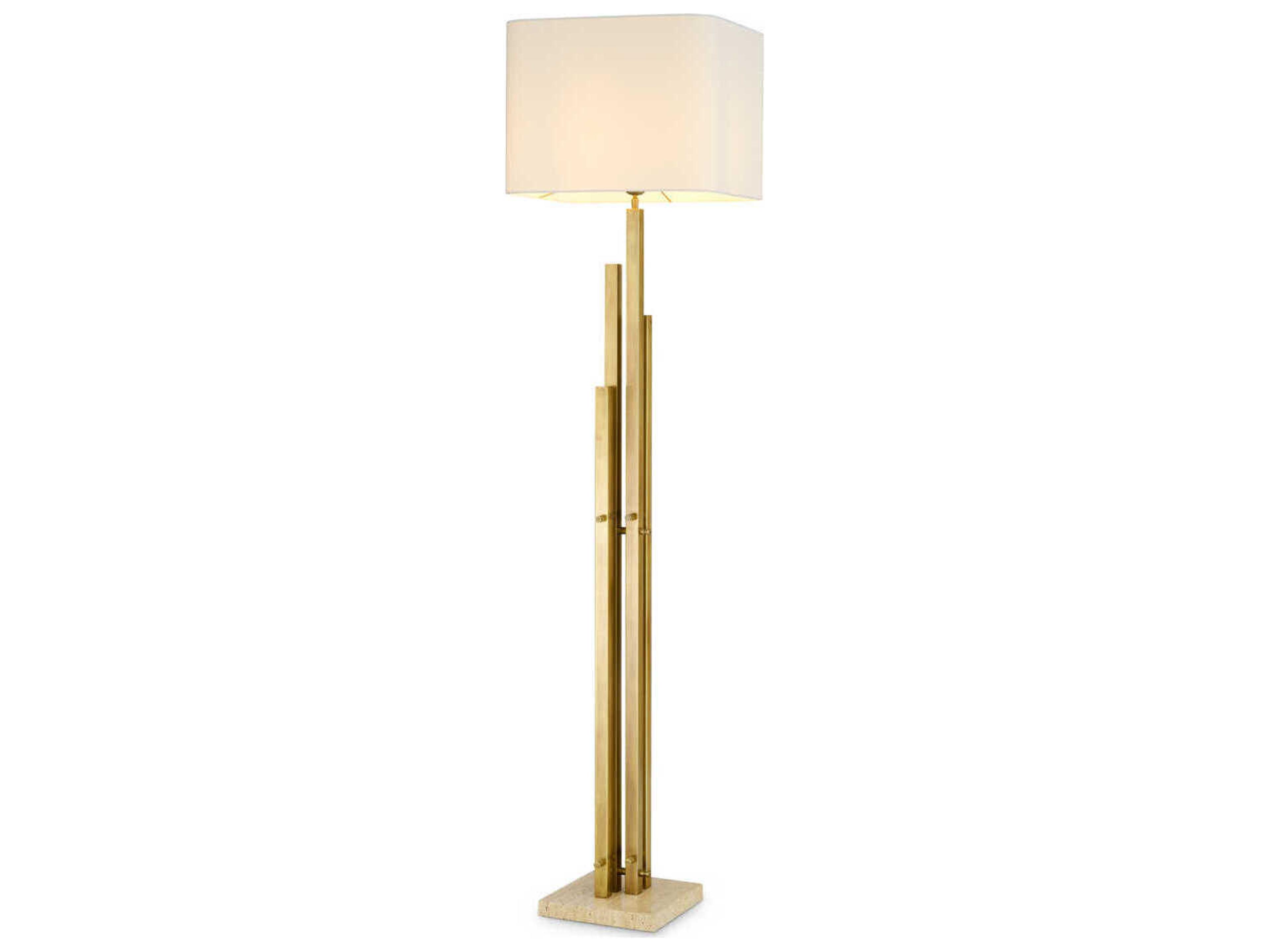 Destino Vintage Brass Incl Shade Floor Lamp