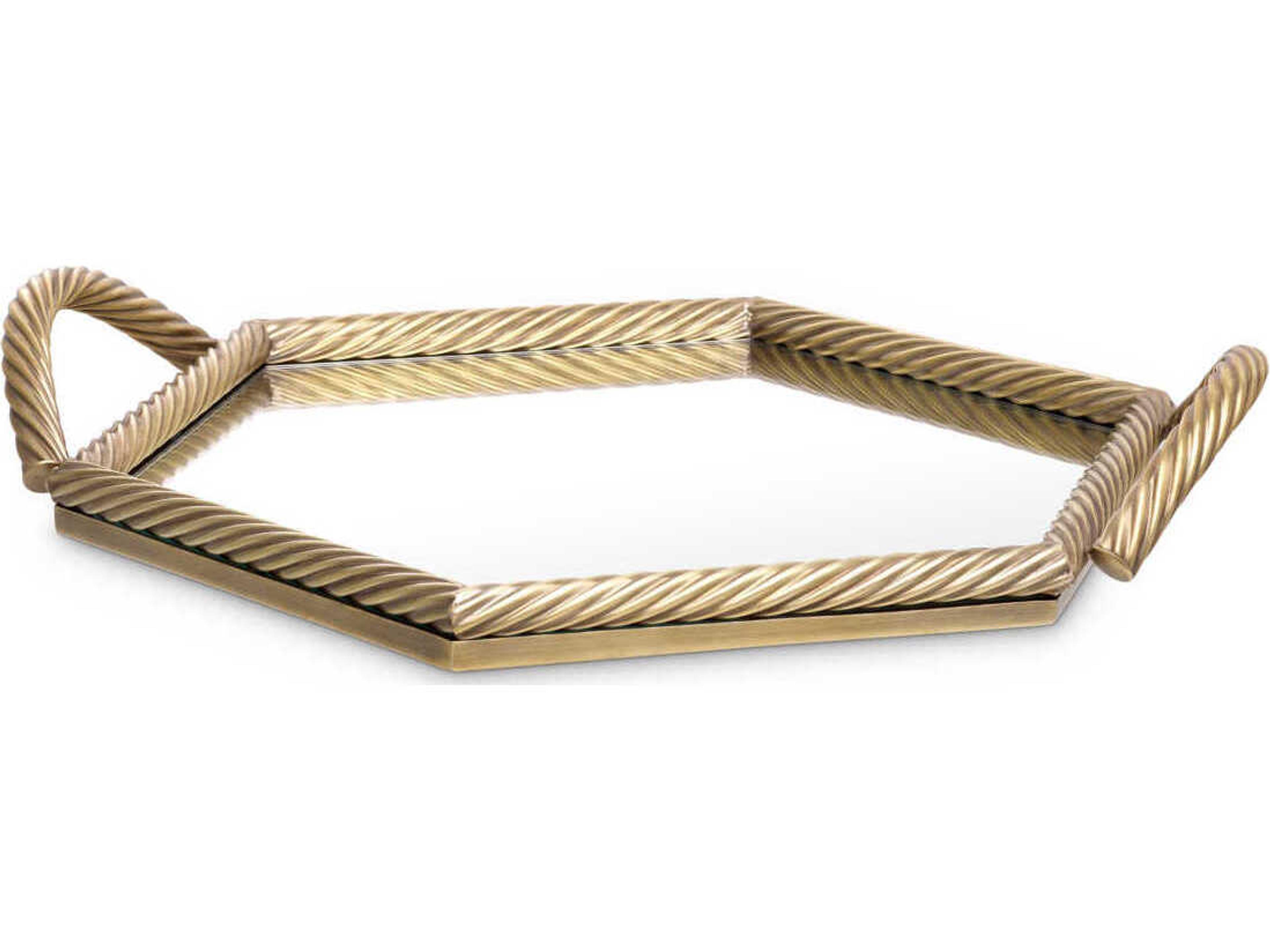 Salvi Hexagon Vintage Brass Tray