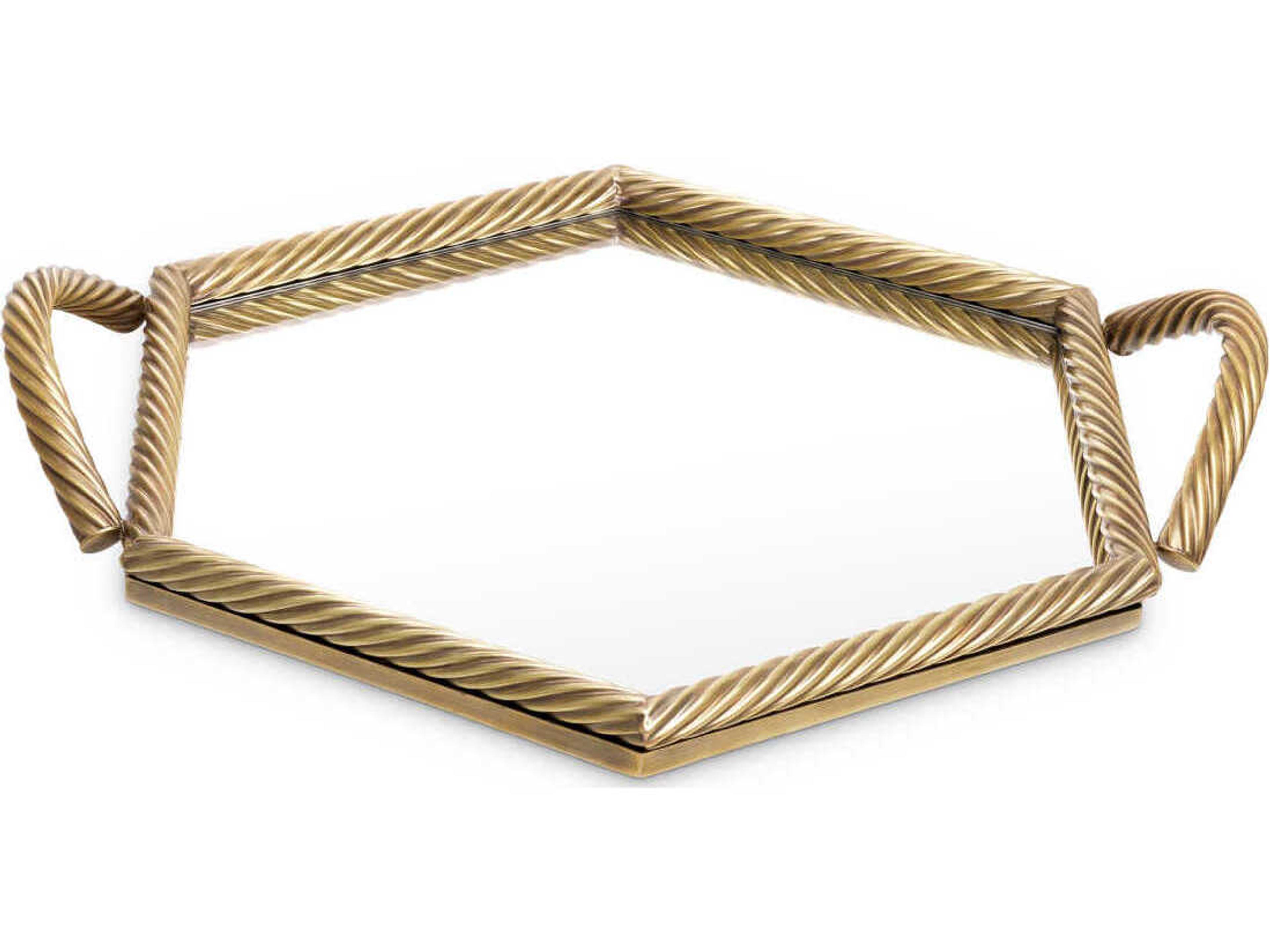 Eichholtz Salvi Hexagon Vintage Brass Tray