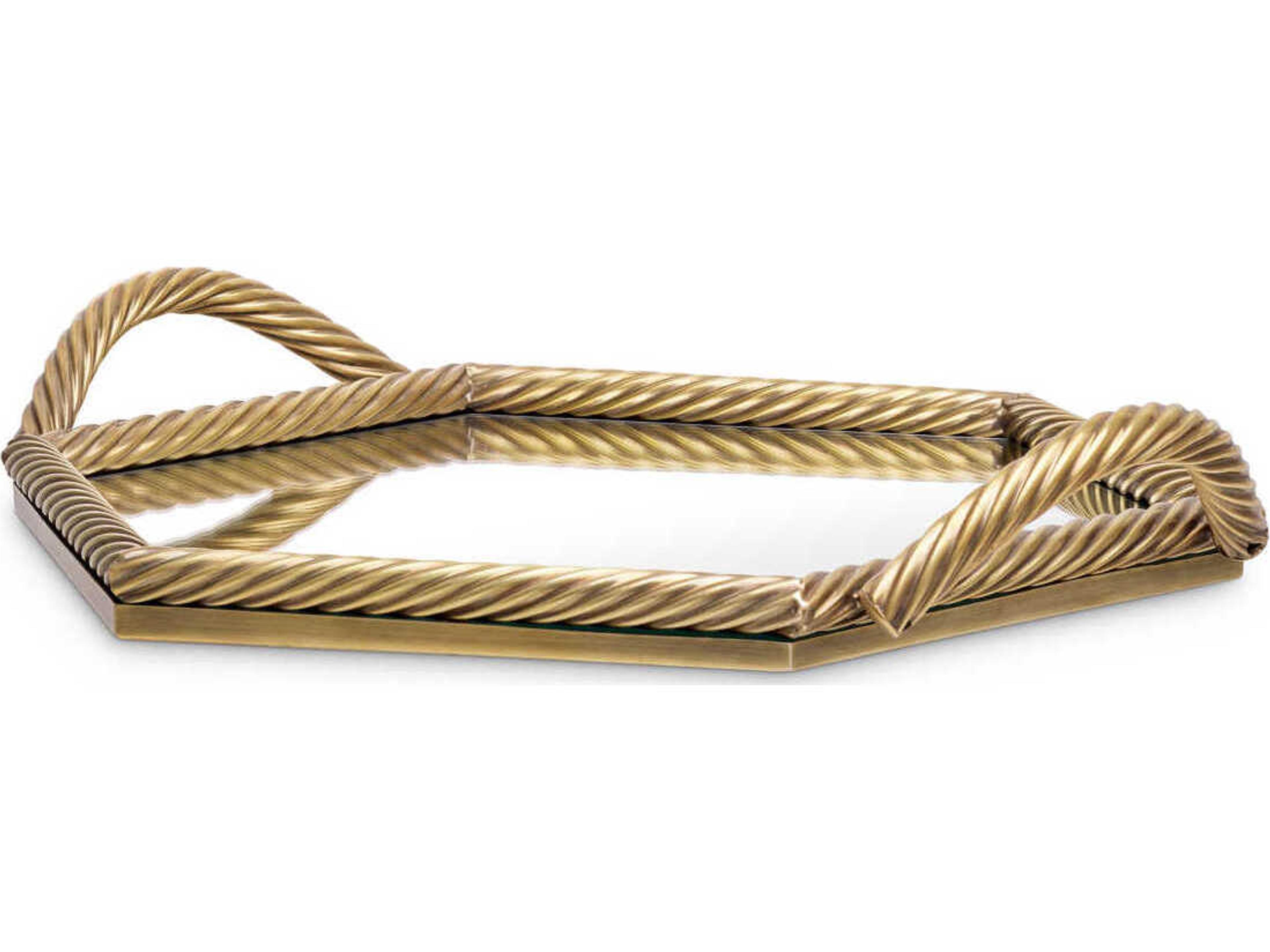 Eichholtz Salvi Hexagon Vintage Brass Tray