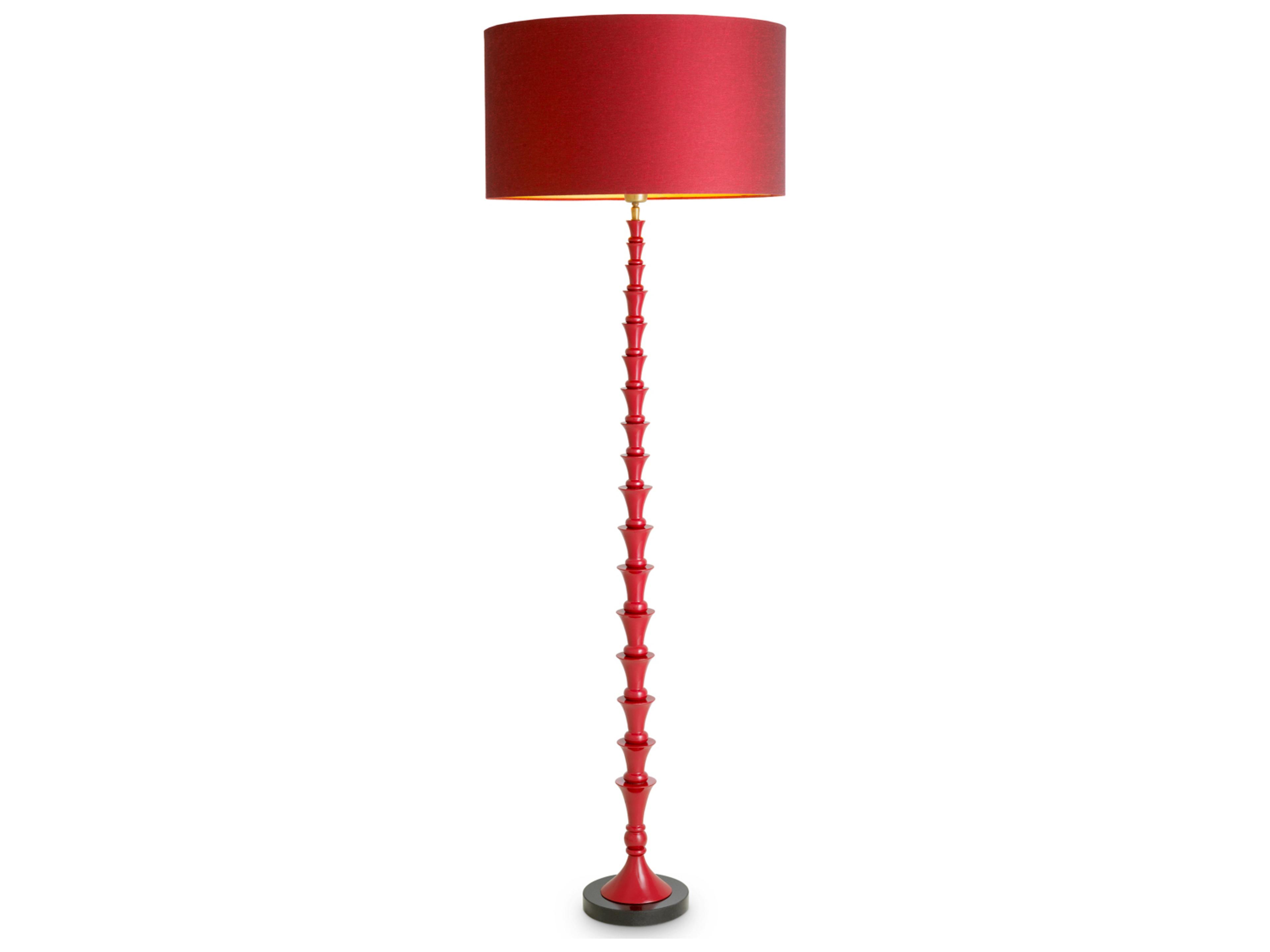Bordeaux Red X Black Granite Base Floor Lamp
