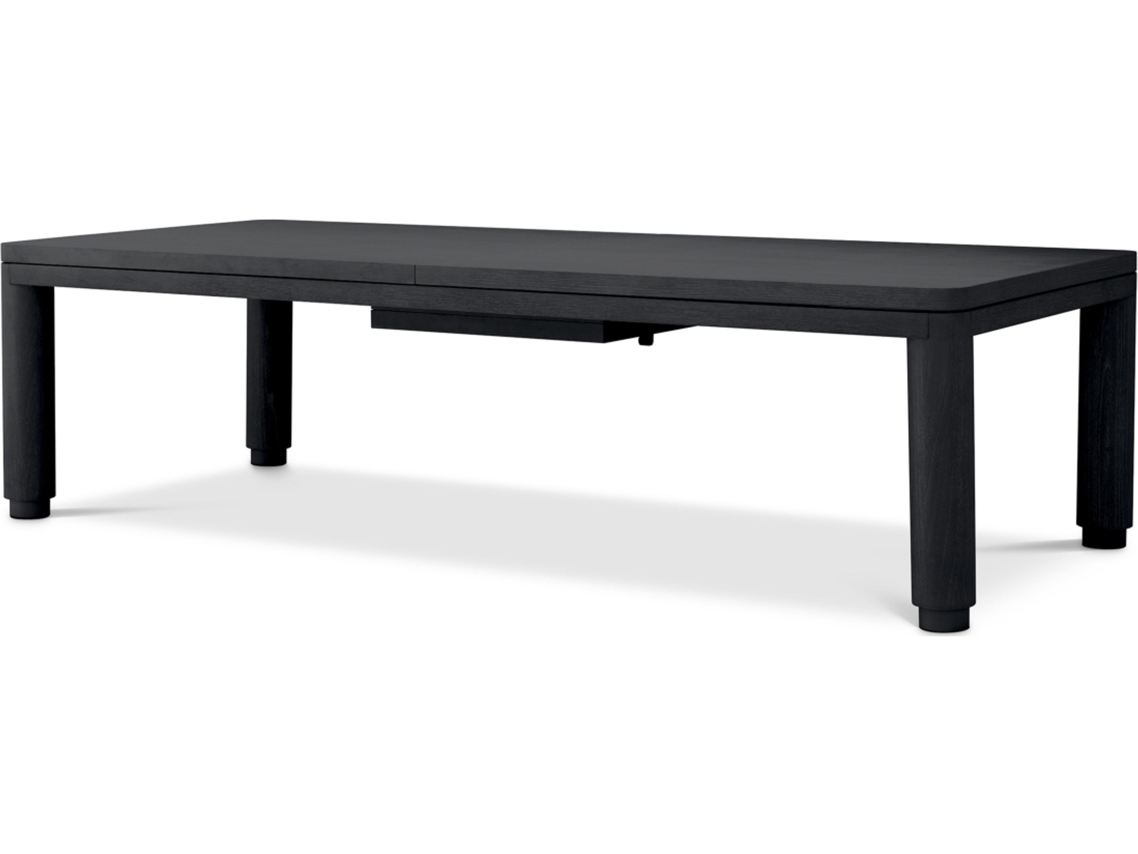 Rectangular Wood Charcoal Grey Oak Veneer Dining Table