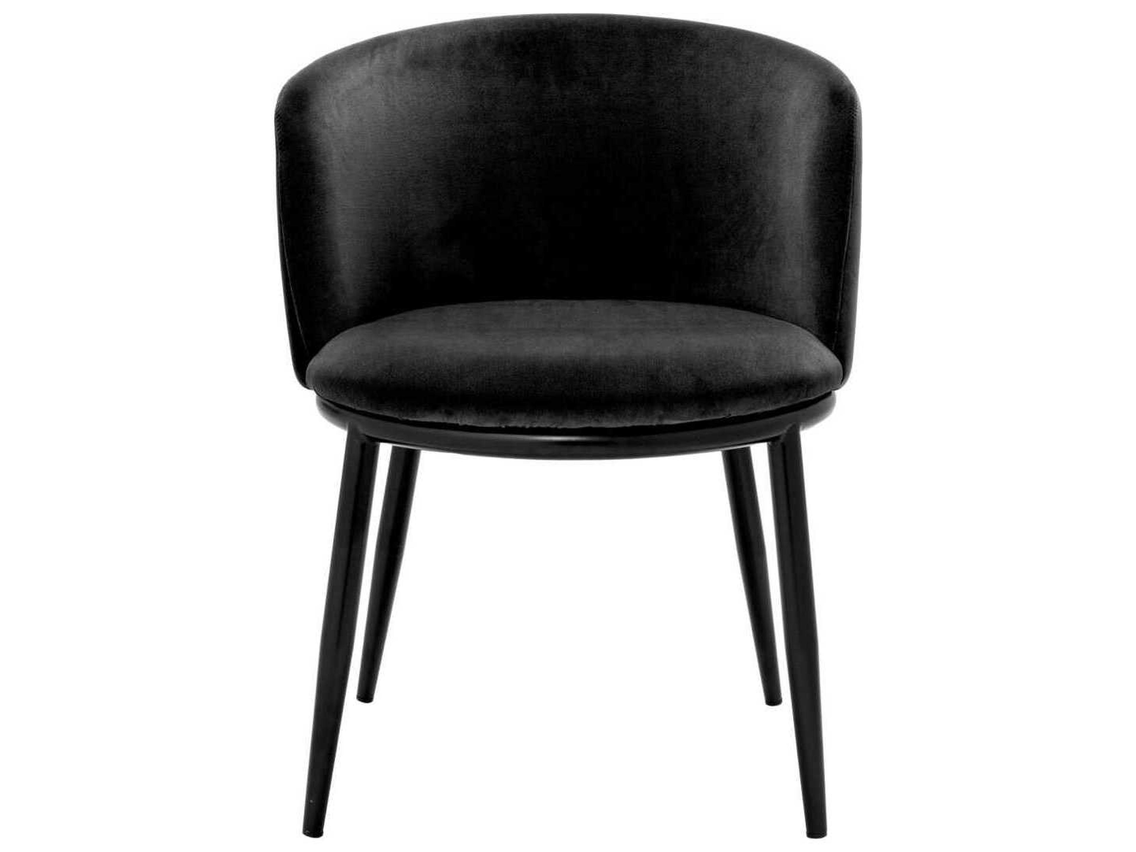Eichholtz Filmore Black Upholstered Arm Dining Chair Set of 2