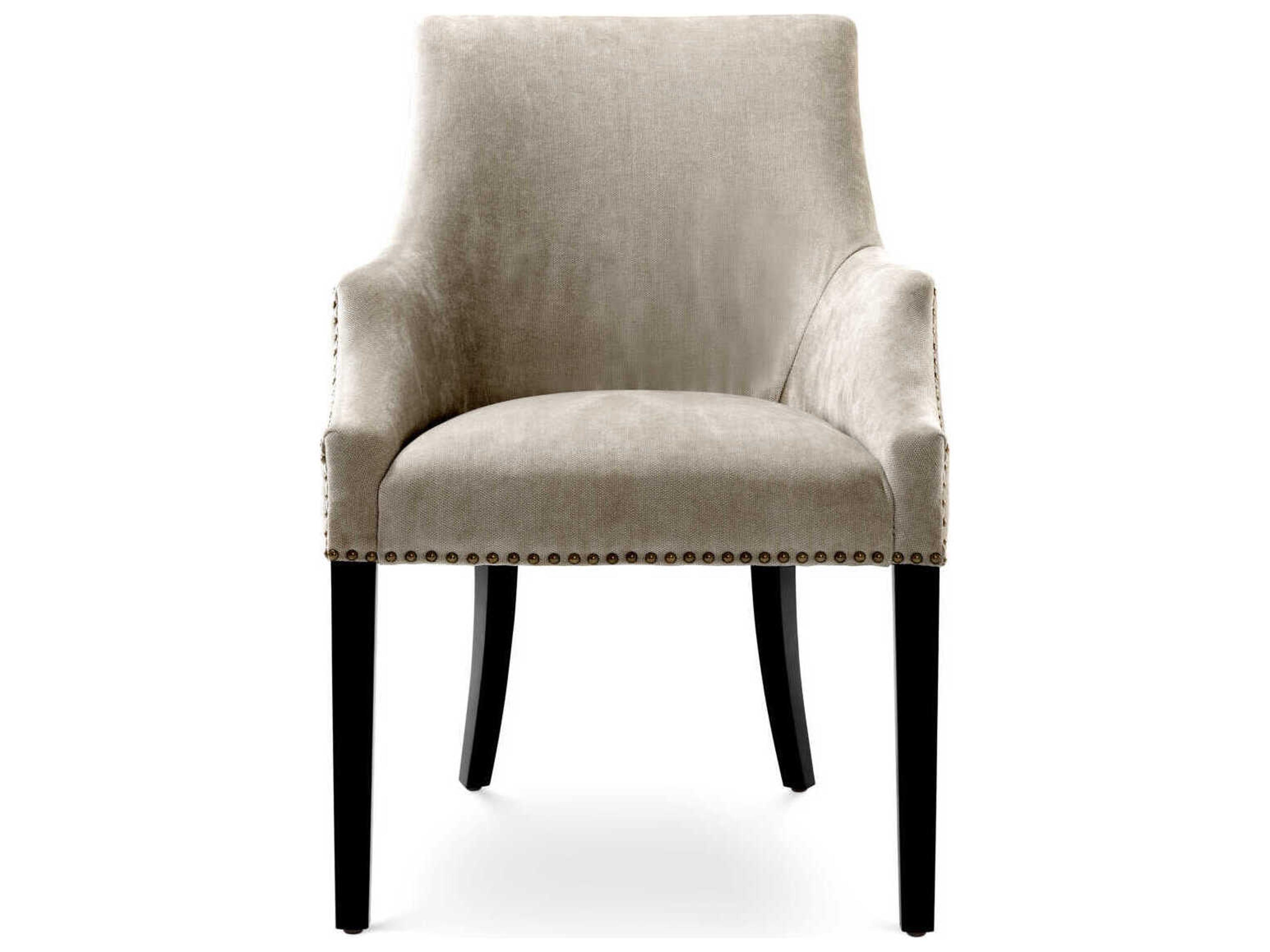 Eichholtz Legacy Black Upholstered Arm Dining Chair