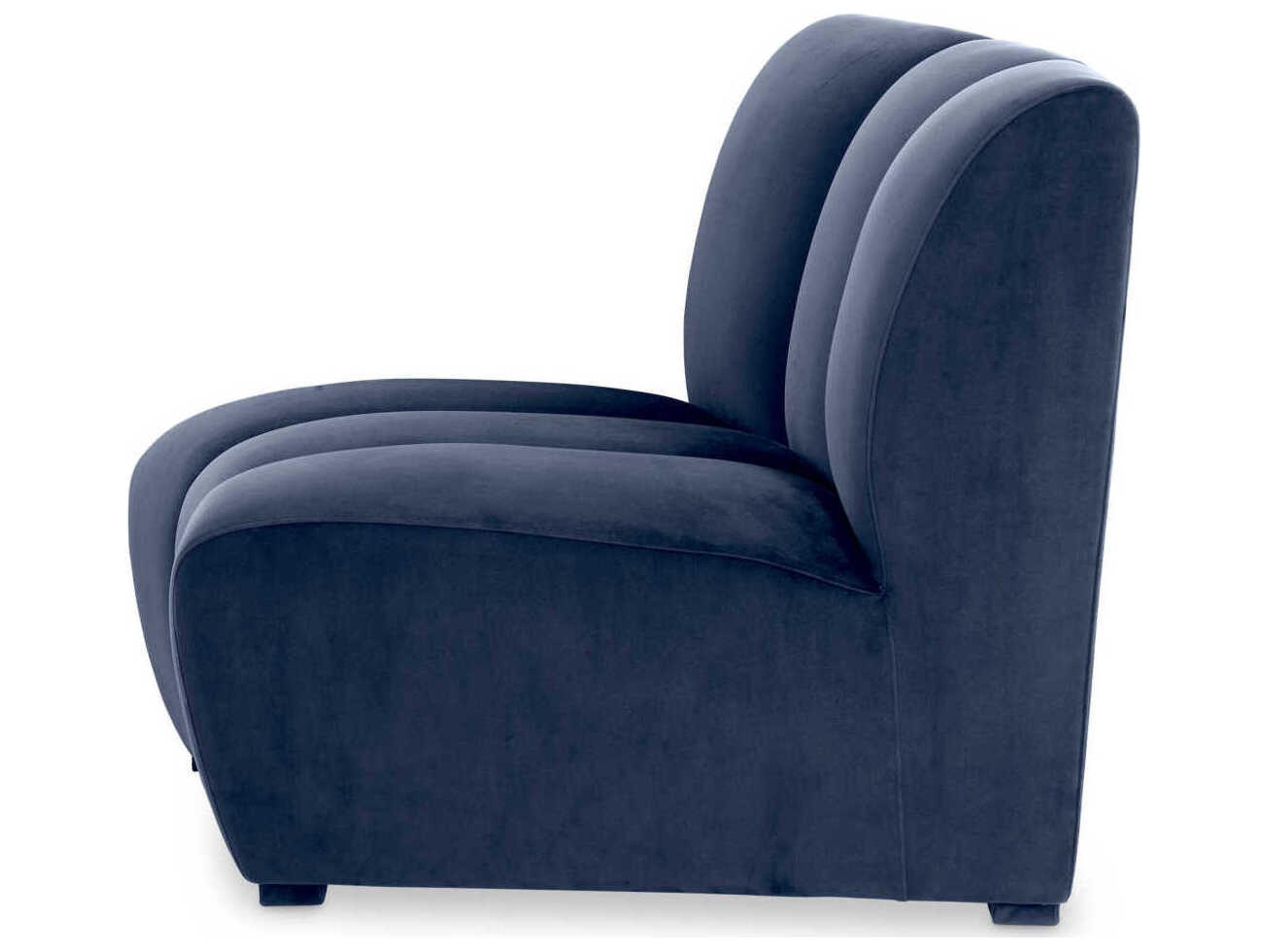 Eichholtz Lando Savona Midnight Blue Velvet Black Feet Upholstered Modular