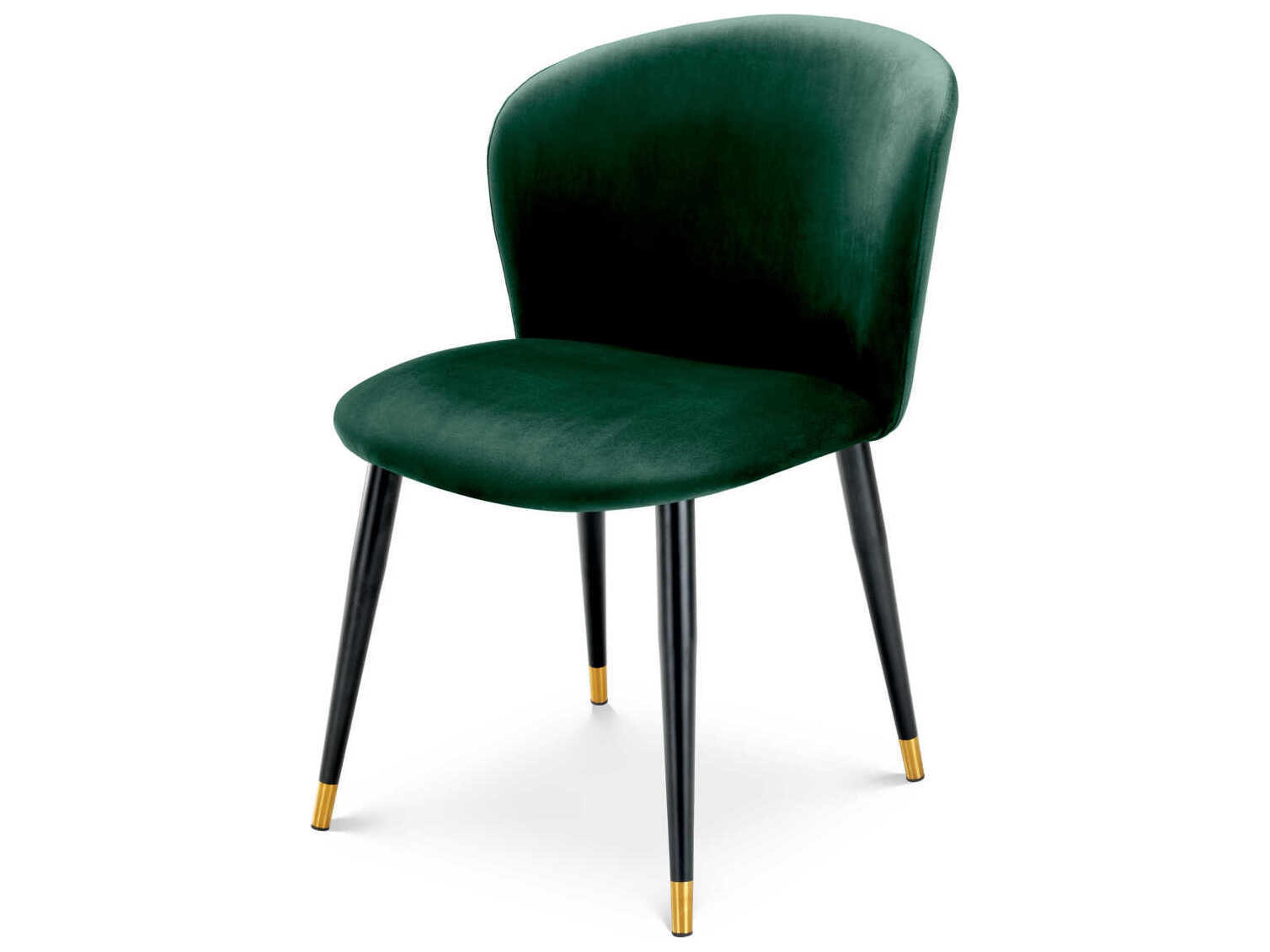 Volante Green Velvet Upholstered Armless Dining Chair