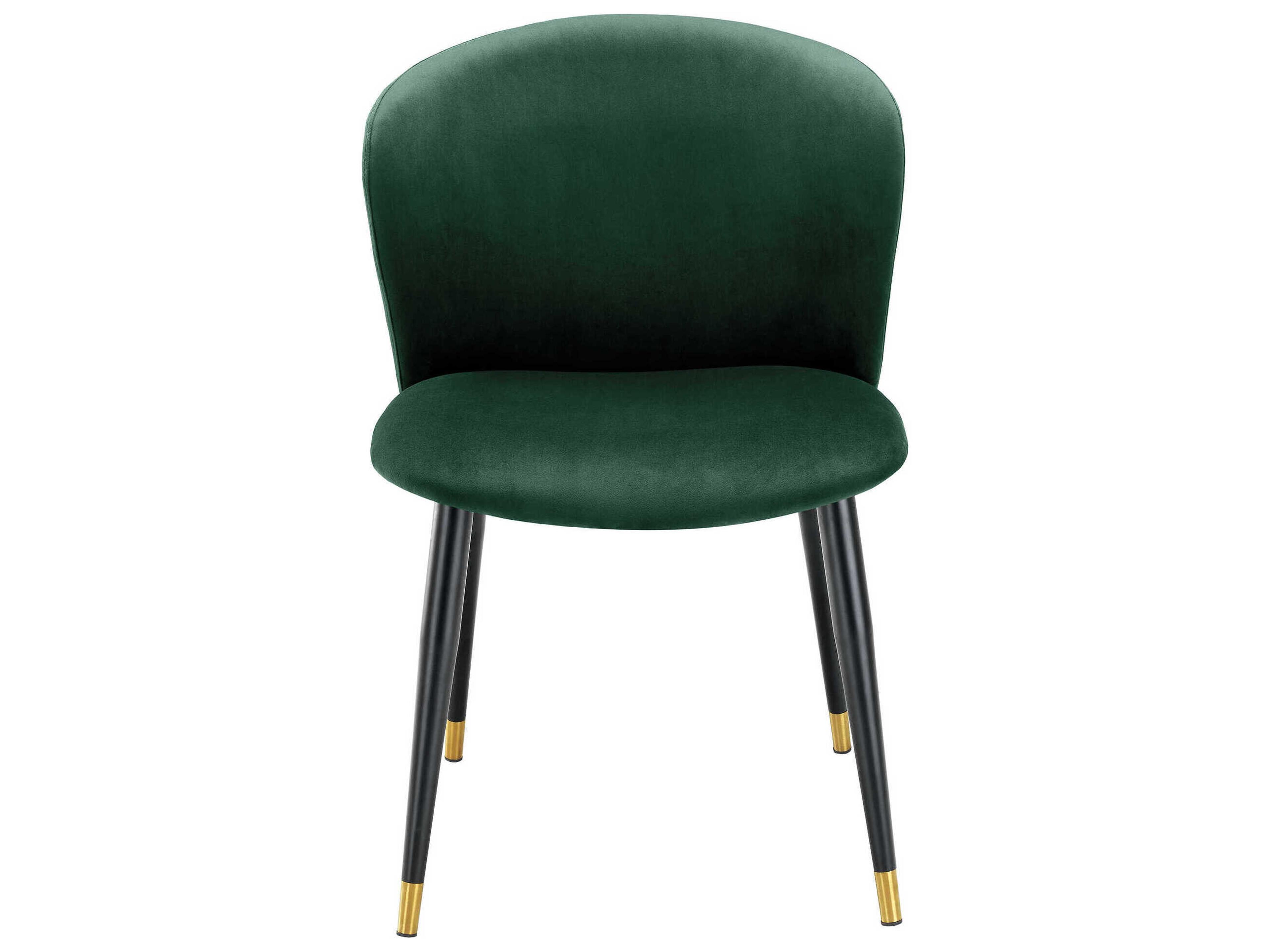 Eichholtz Volante Green Velvet Upholstered Armless Dining Chair