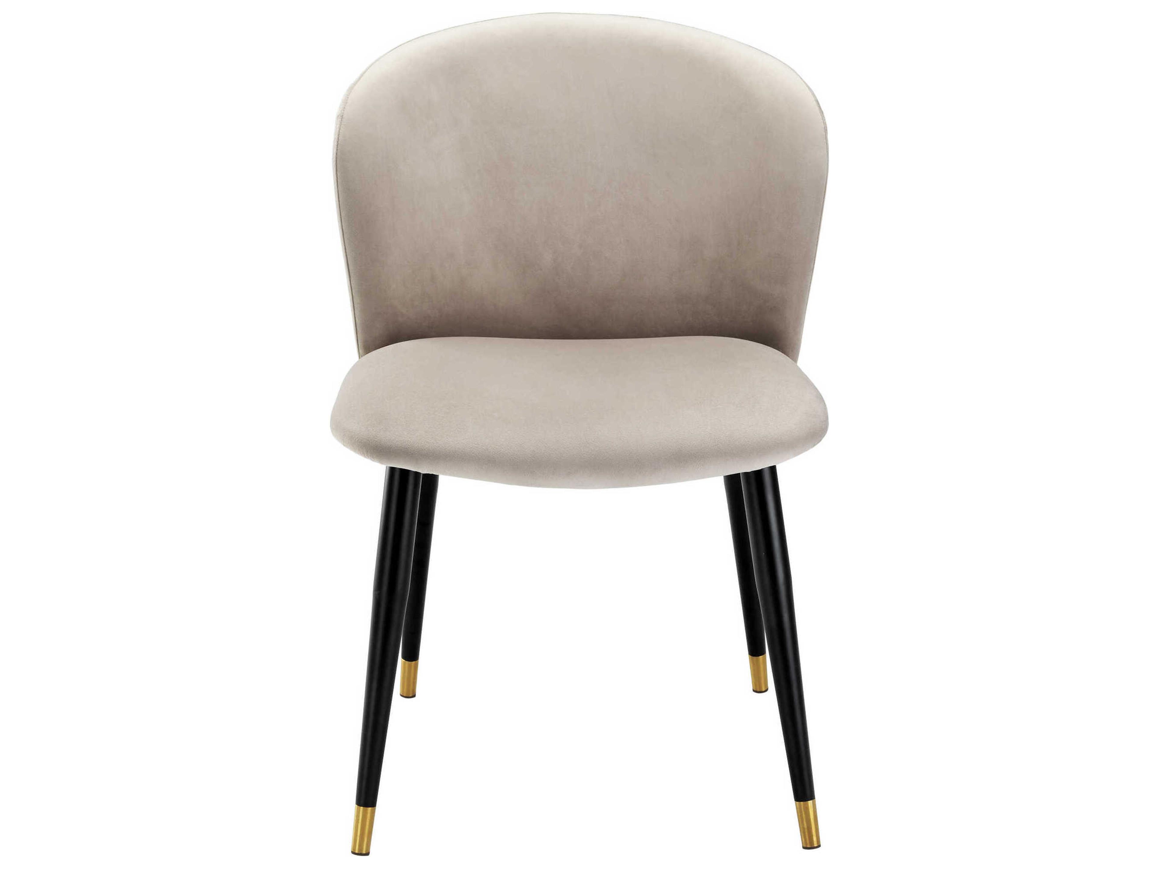 Eichholtz Volante Black Velvet Upholstered Armless Dining Chair