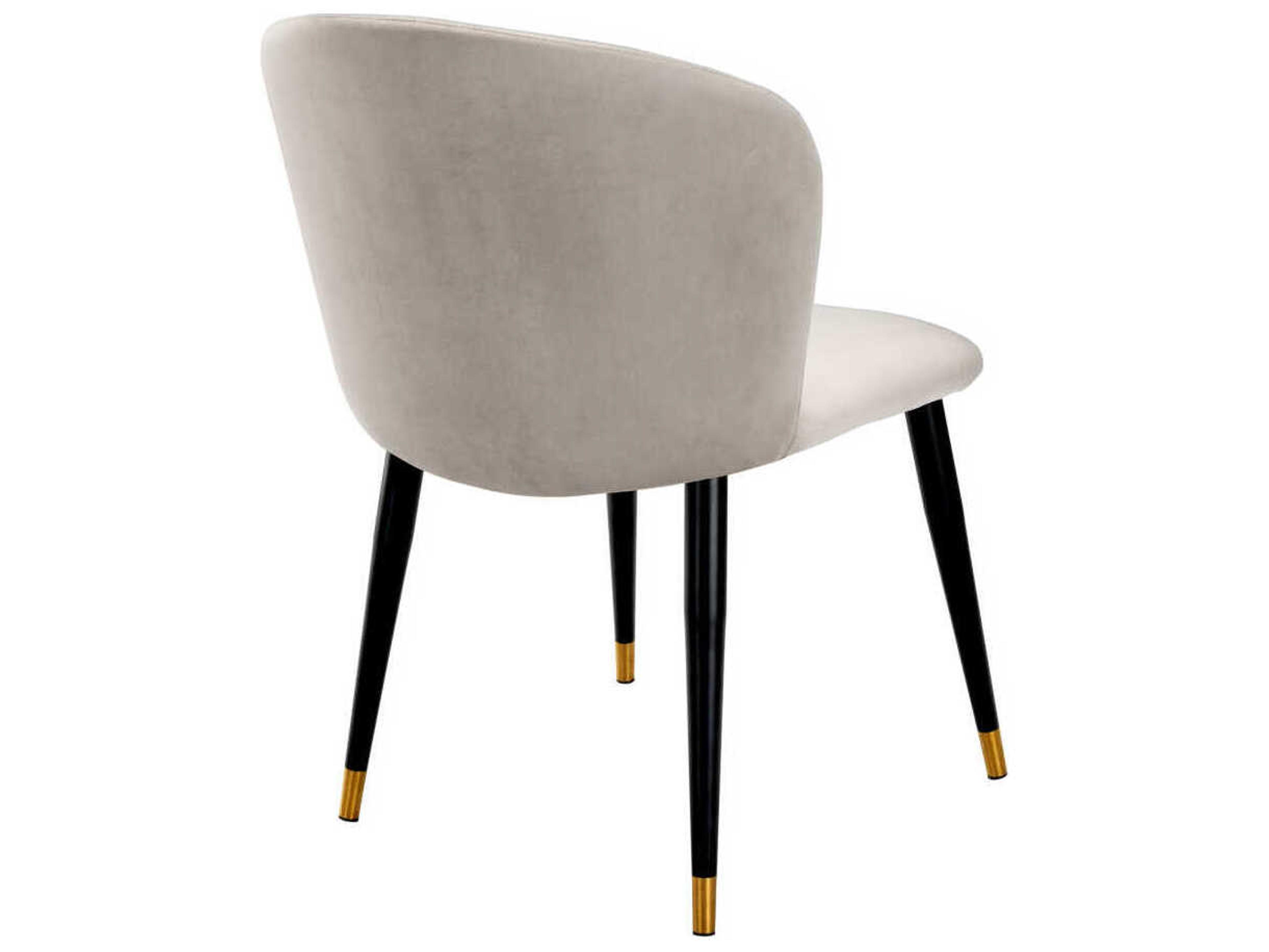 Eichholtz Volante Black Velvet Upholstered Armless Dining Chair