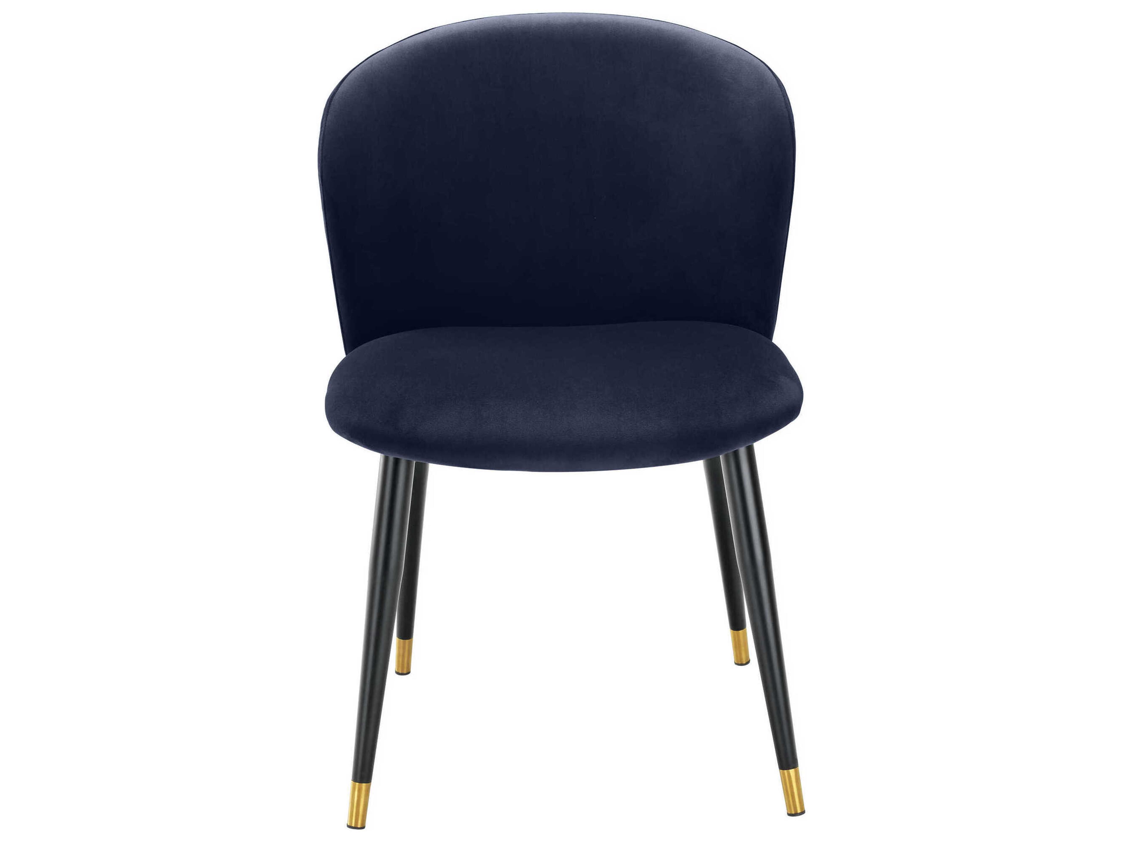 Eichholtz Volante Black Velvet Upholstered Armless Dining Chair
