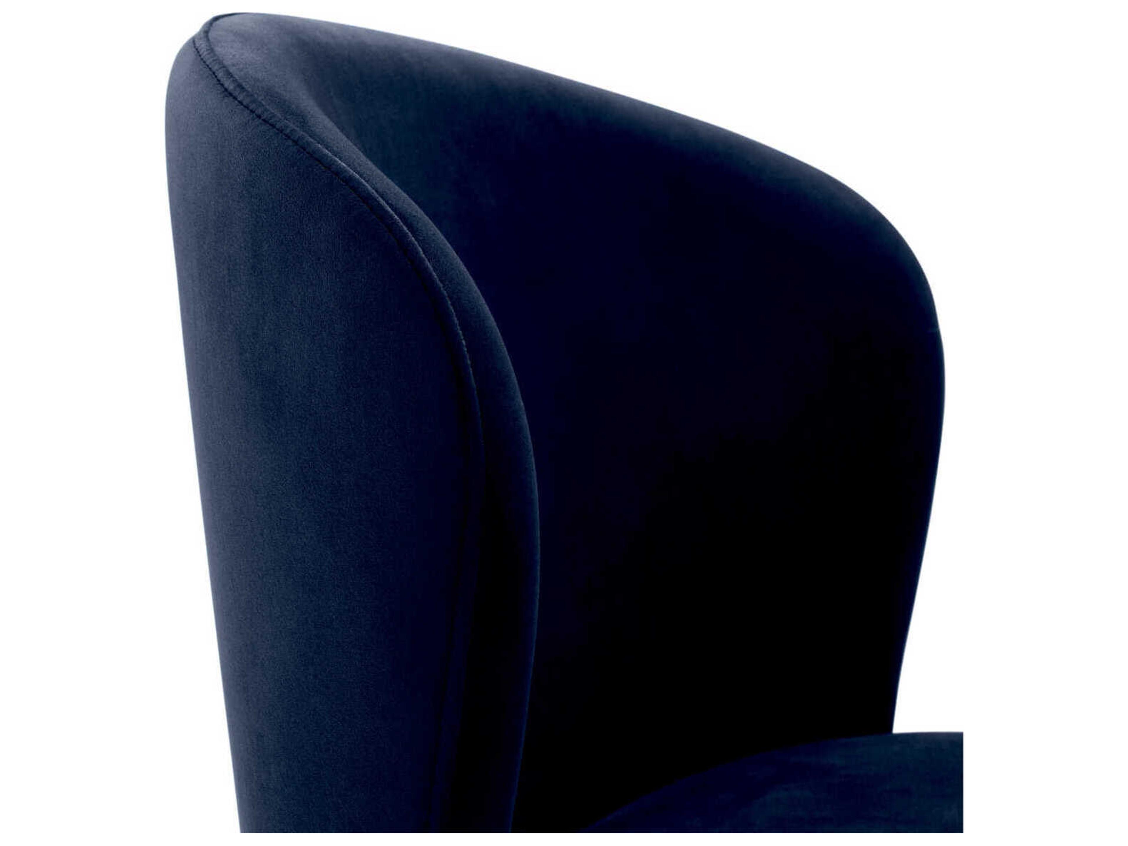 Eichholtz Volante Black Velvet Upholstered Armless Dining Chair