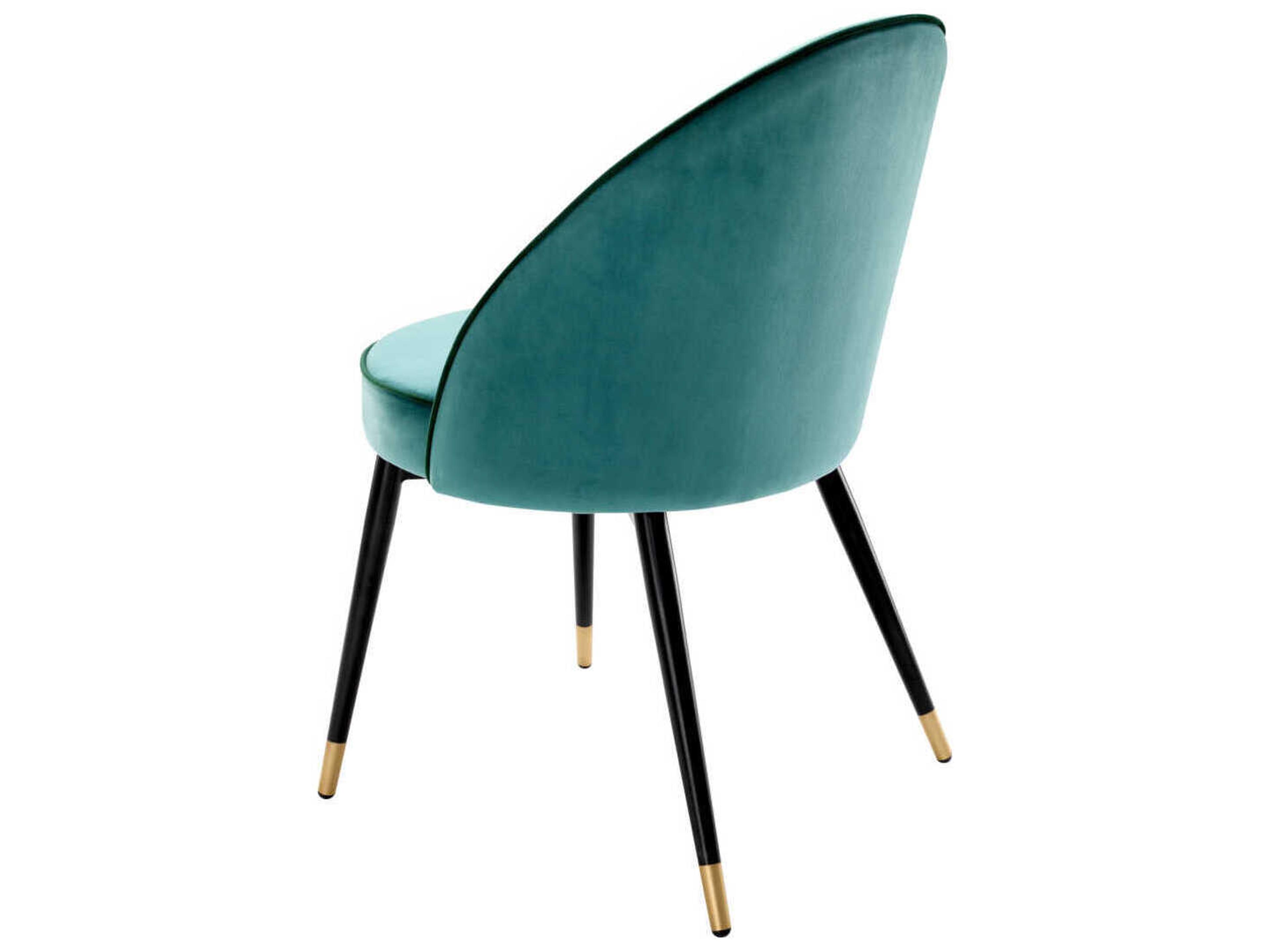 Eichholtz Cooper Black Velvet Upholstered Armless Dining Chair Set of 2