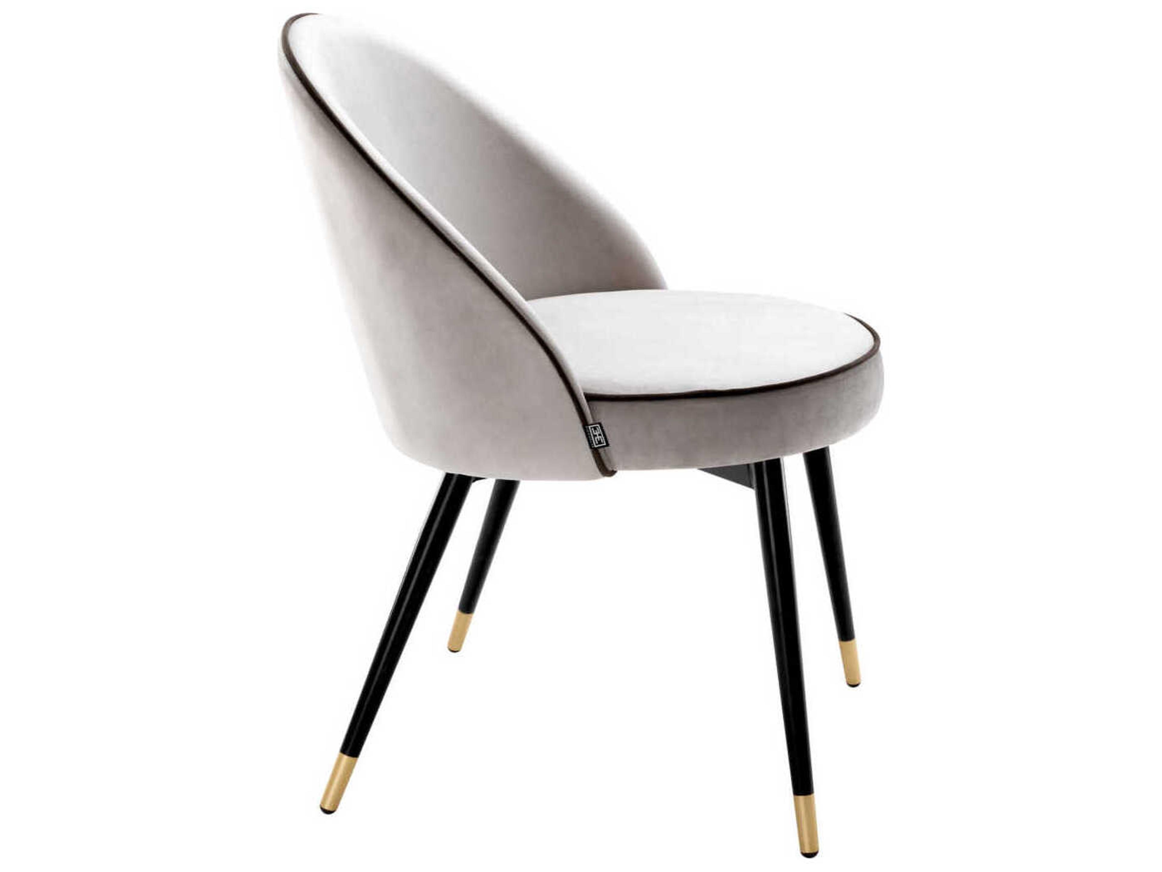 Eichholtz Cooper Black Velvet Upholstered Armless Dining Chair Set of 2