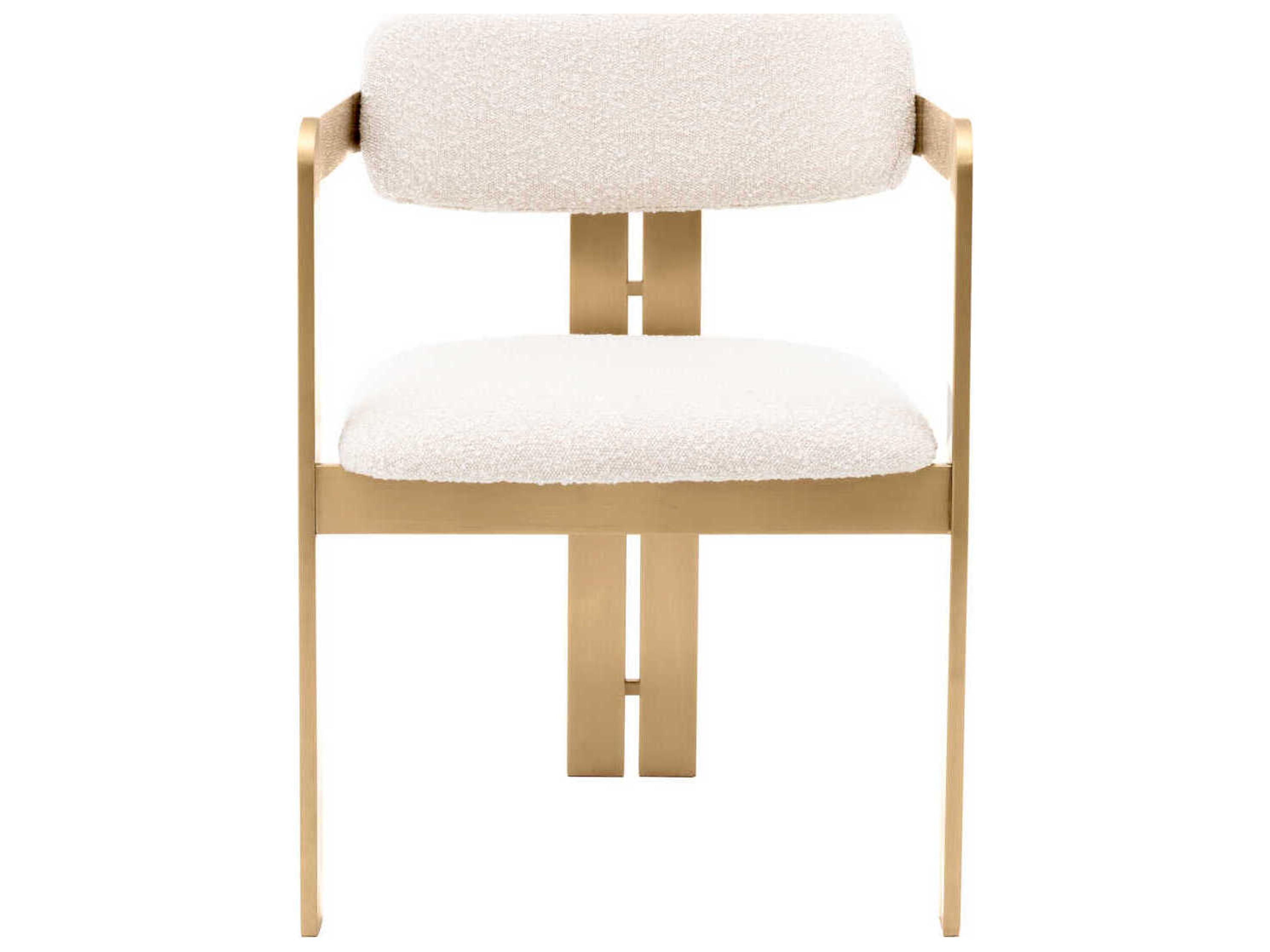 Eichholtz Donato Gold Upholstered Arm Dining Chair