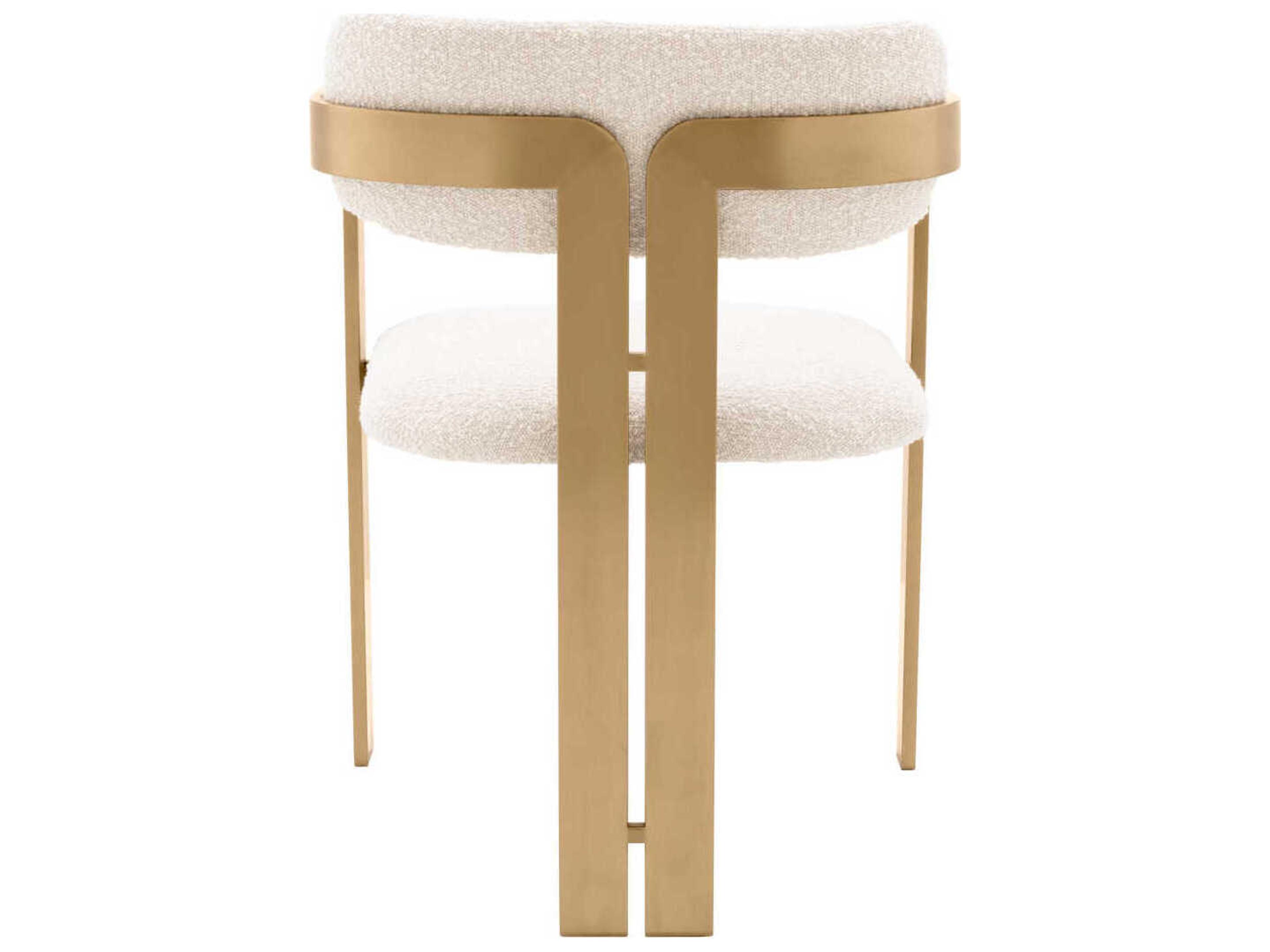 Eichholtz Donato Gold Upholstered Arm Dining Chair
