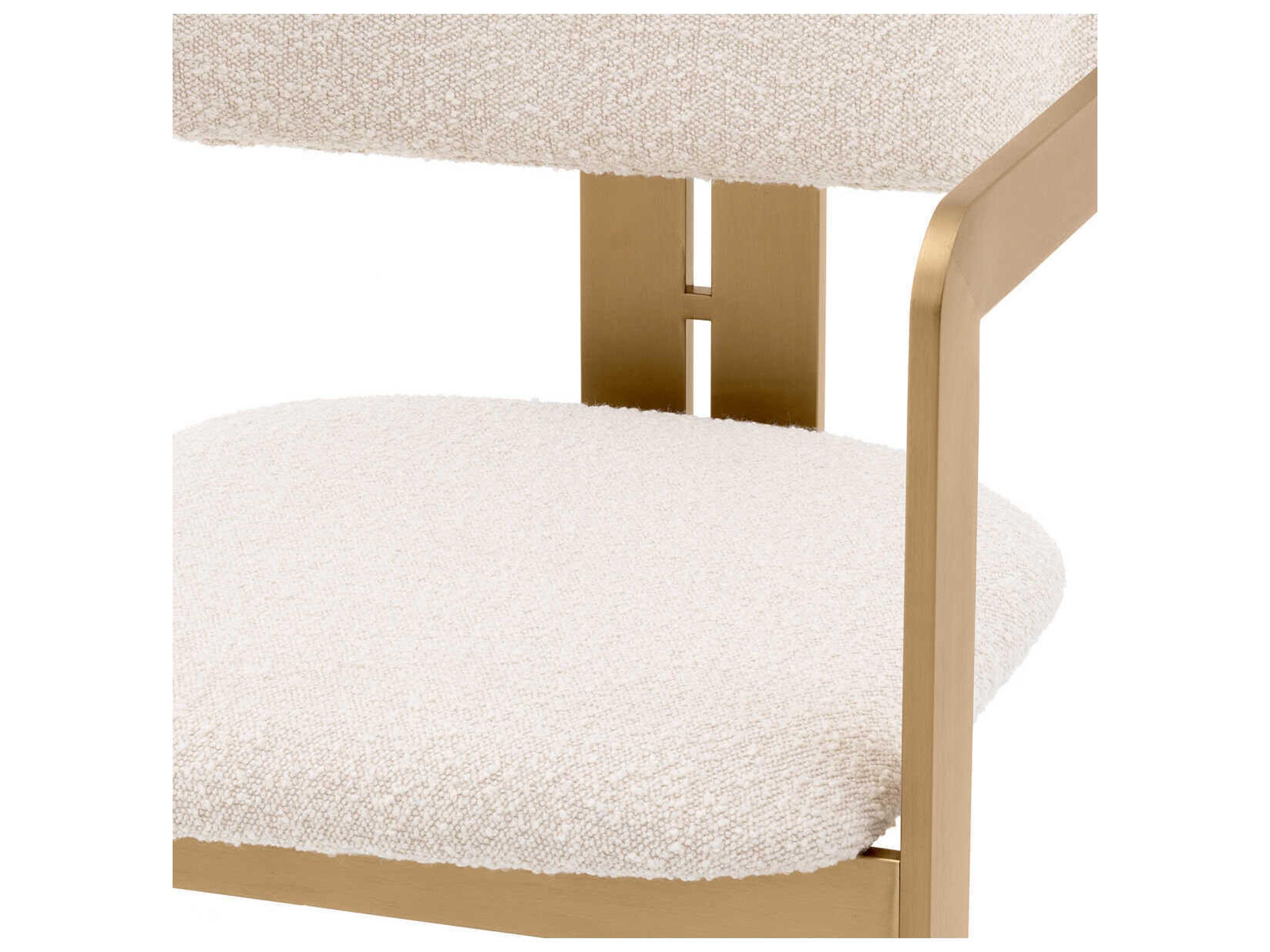 Eichholtz Donato Gold Upholstered Arm Dining Chair