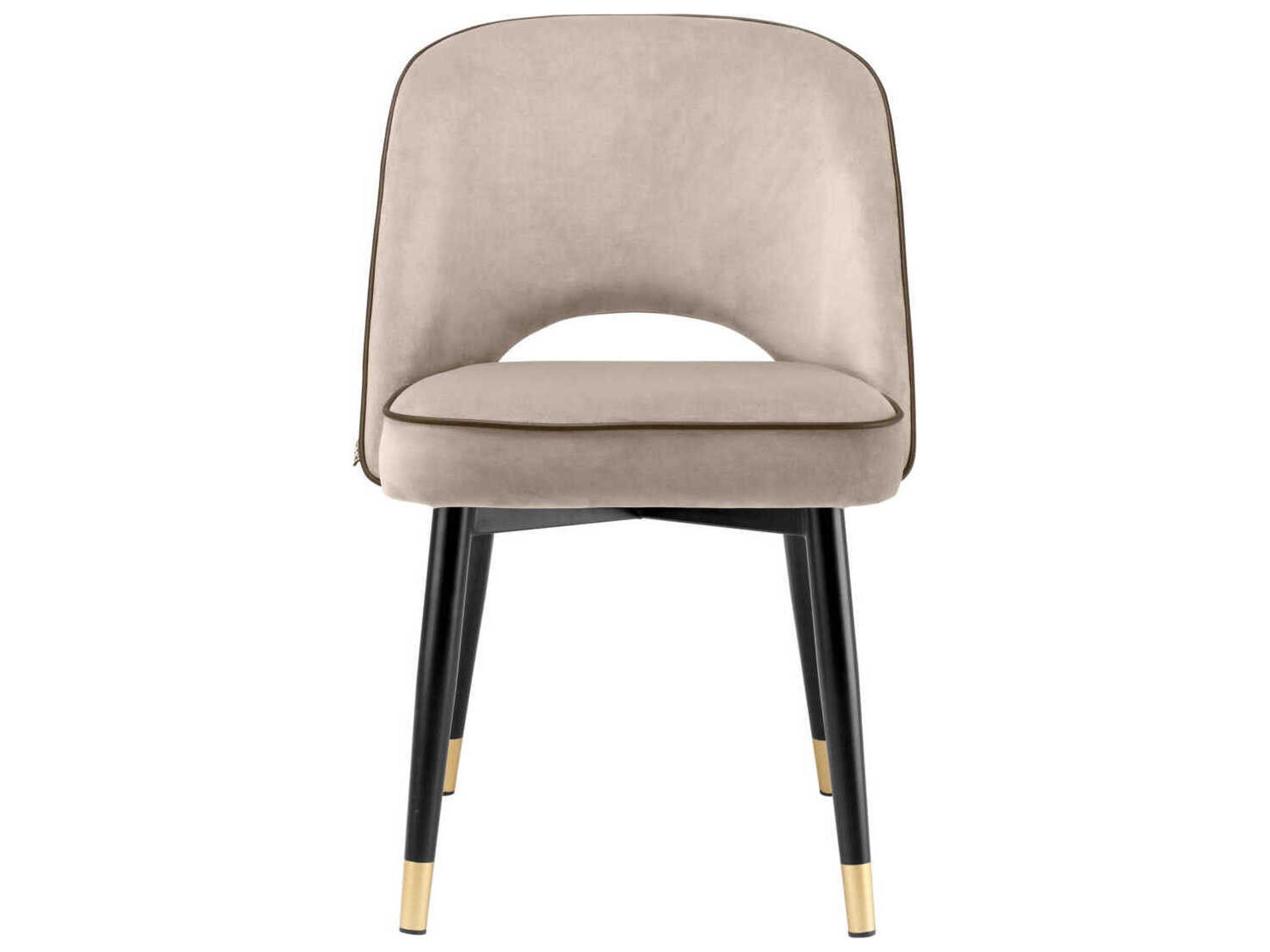 Eichholtz Cliff Black Velvet Upholstered Armless Dining Chair Set of 2