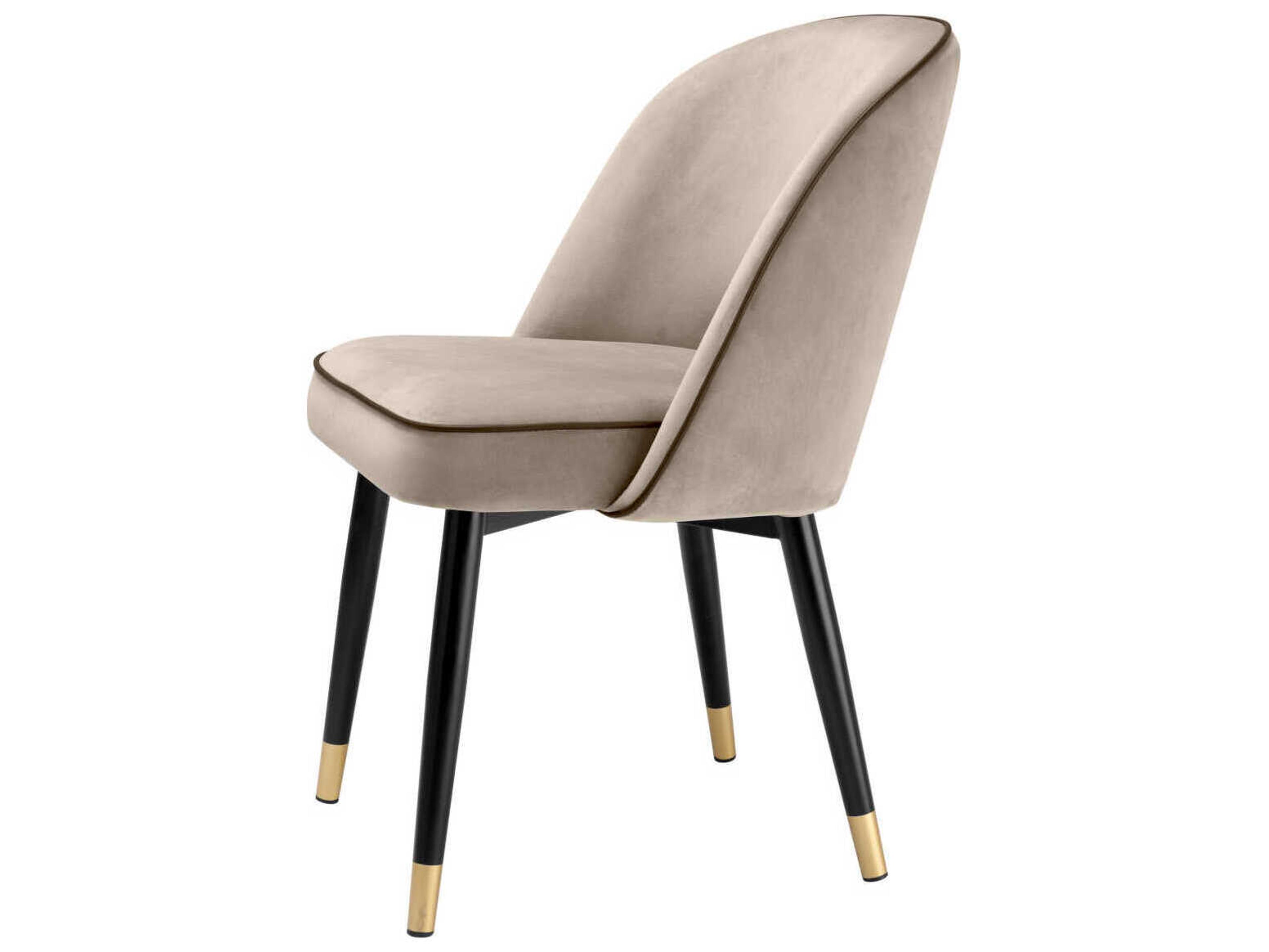 Eichholtz Cliff Black Velvet Upholstered Armless Dining Chair Set of 2