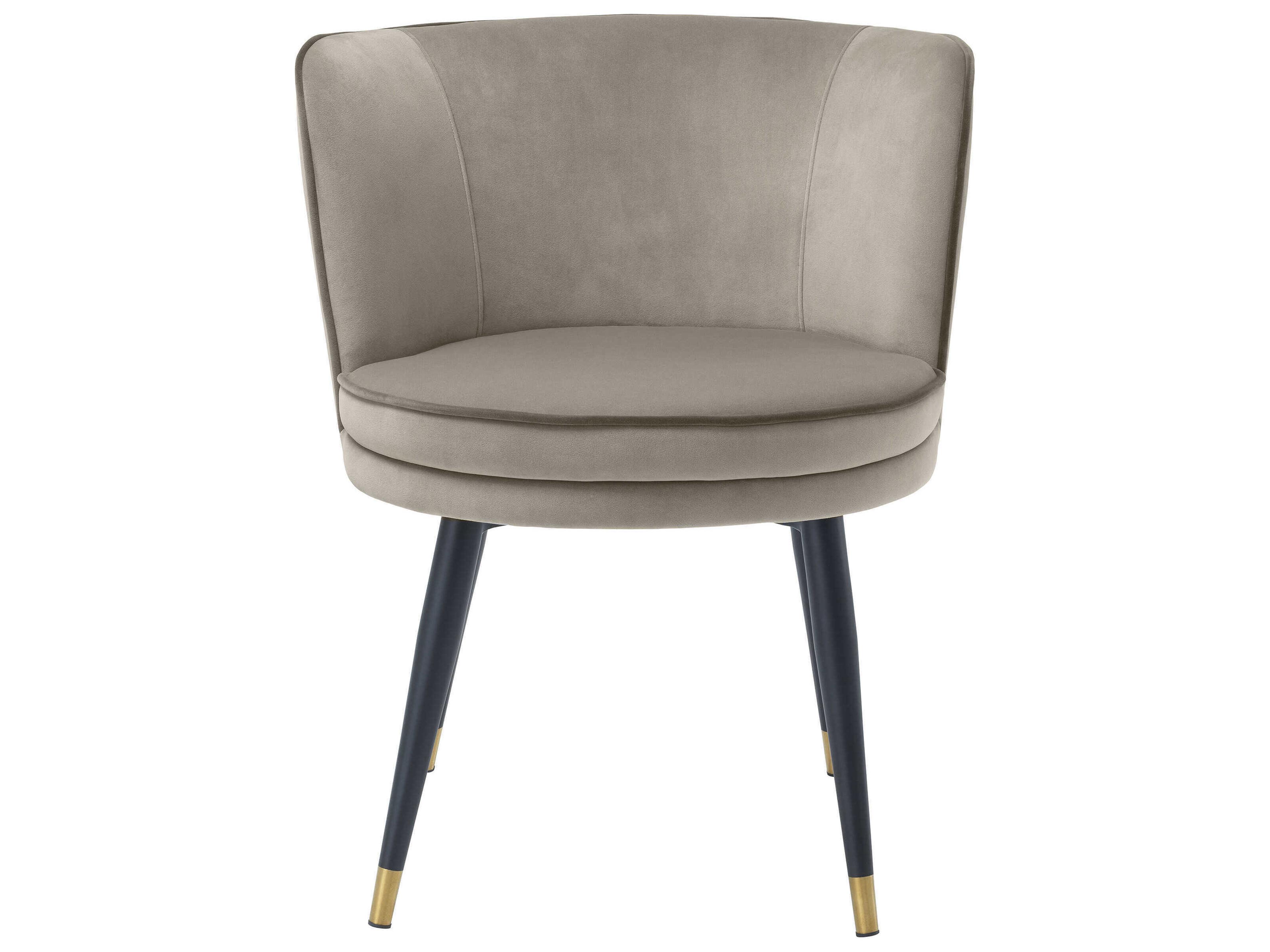 Eichholtz Grenada Black Velvet Upholstered Armless Dining Chair