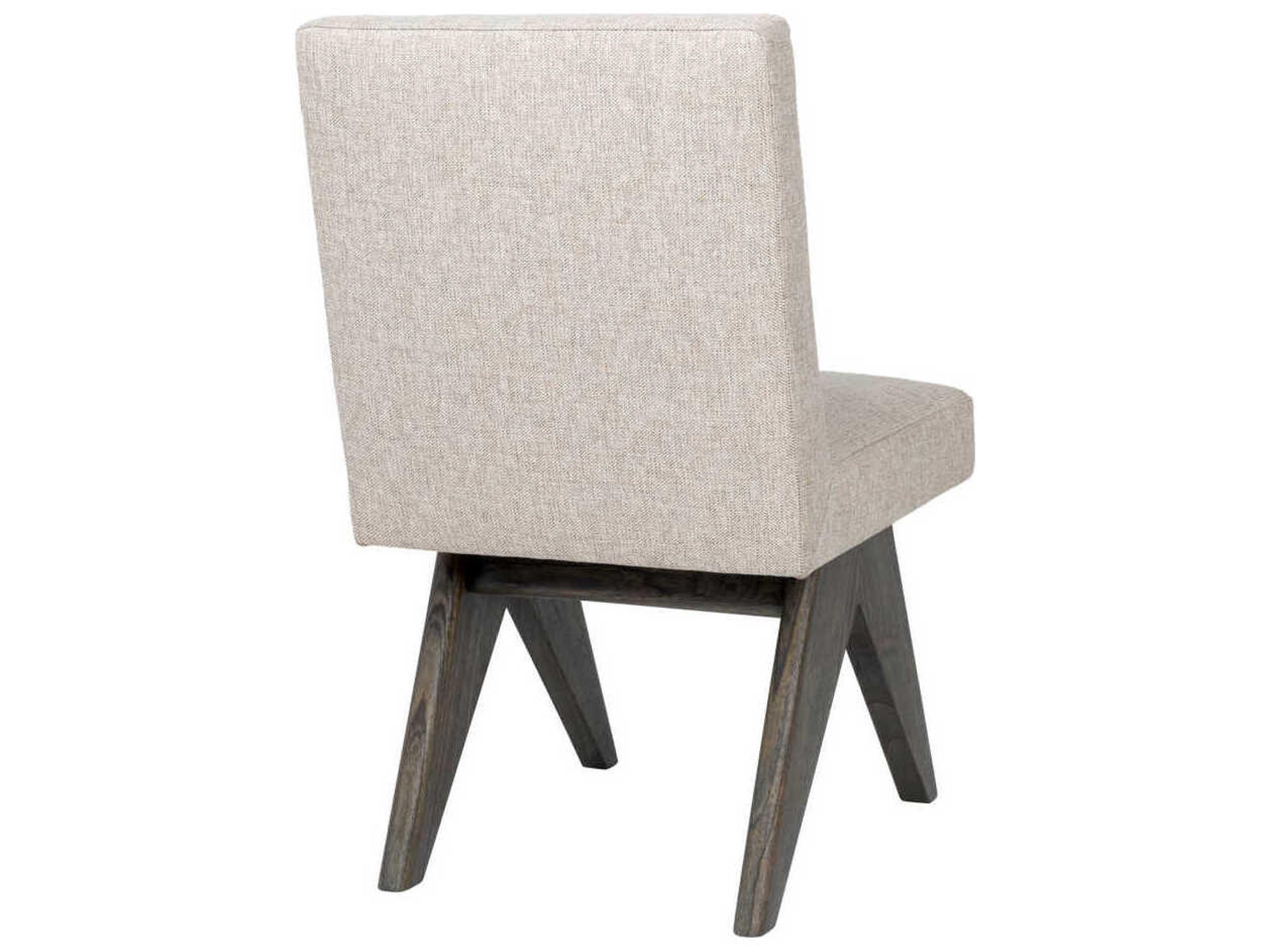 Eichholtz Erudit Solid Wood Natural Upholstered Armless Dining Chair