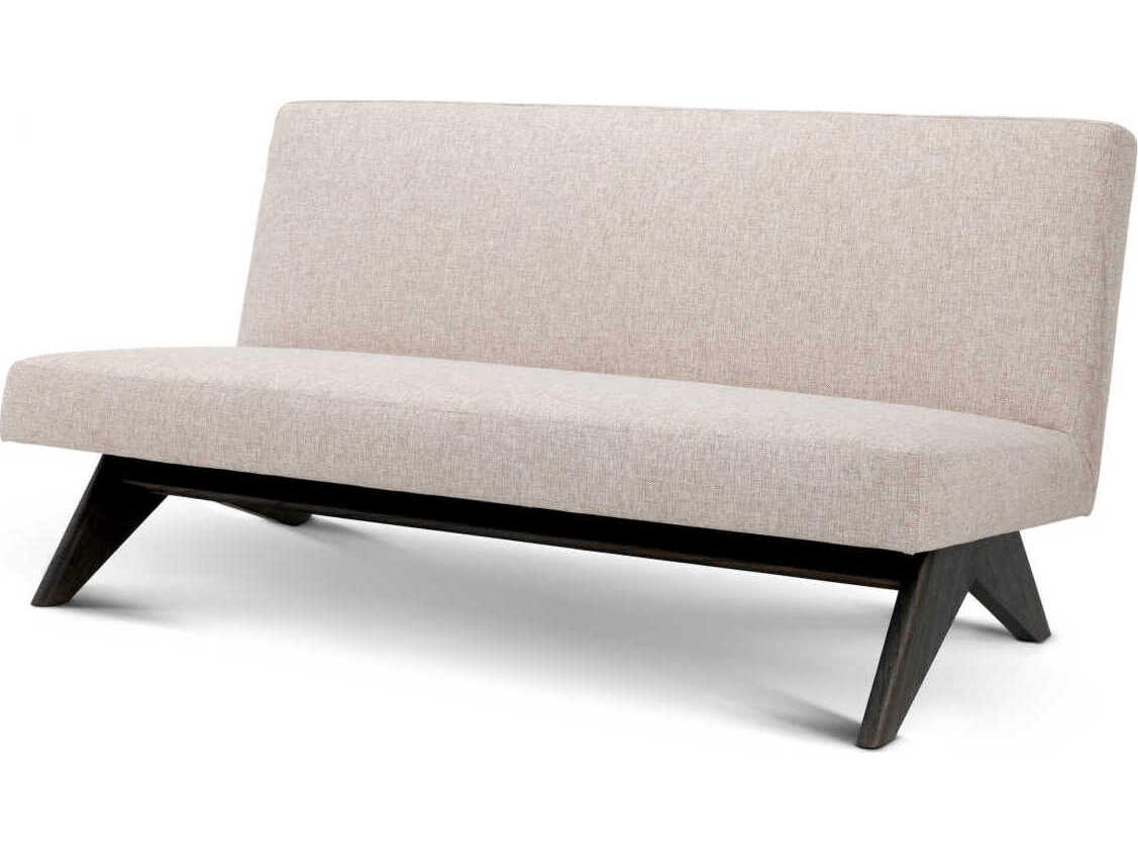 Erudit Loki Natural Brown Legs Beige Upholstered Sofa