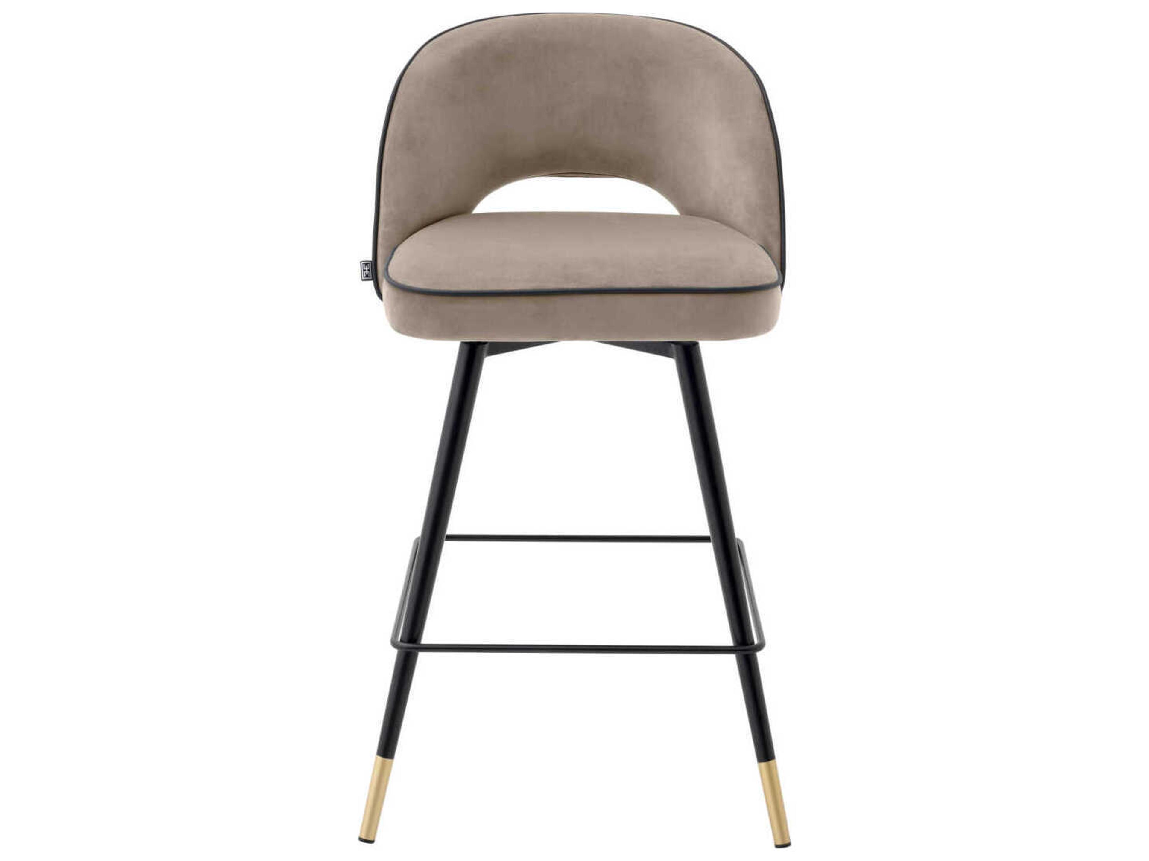 Eichholtz Cliff Velvet Upholstered Swivel Counter Stool Set of 2