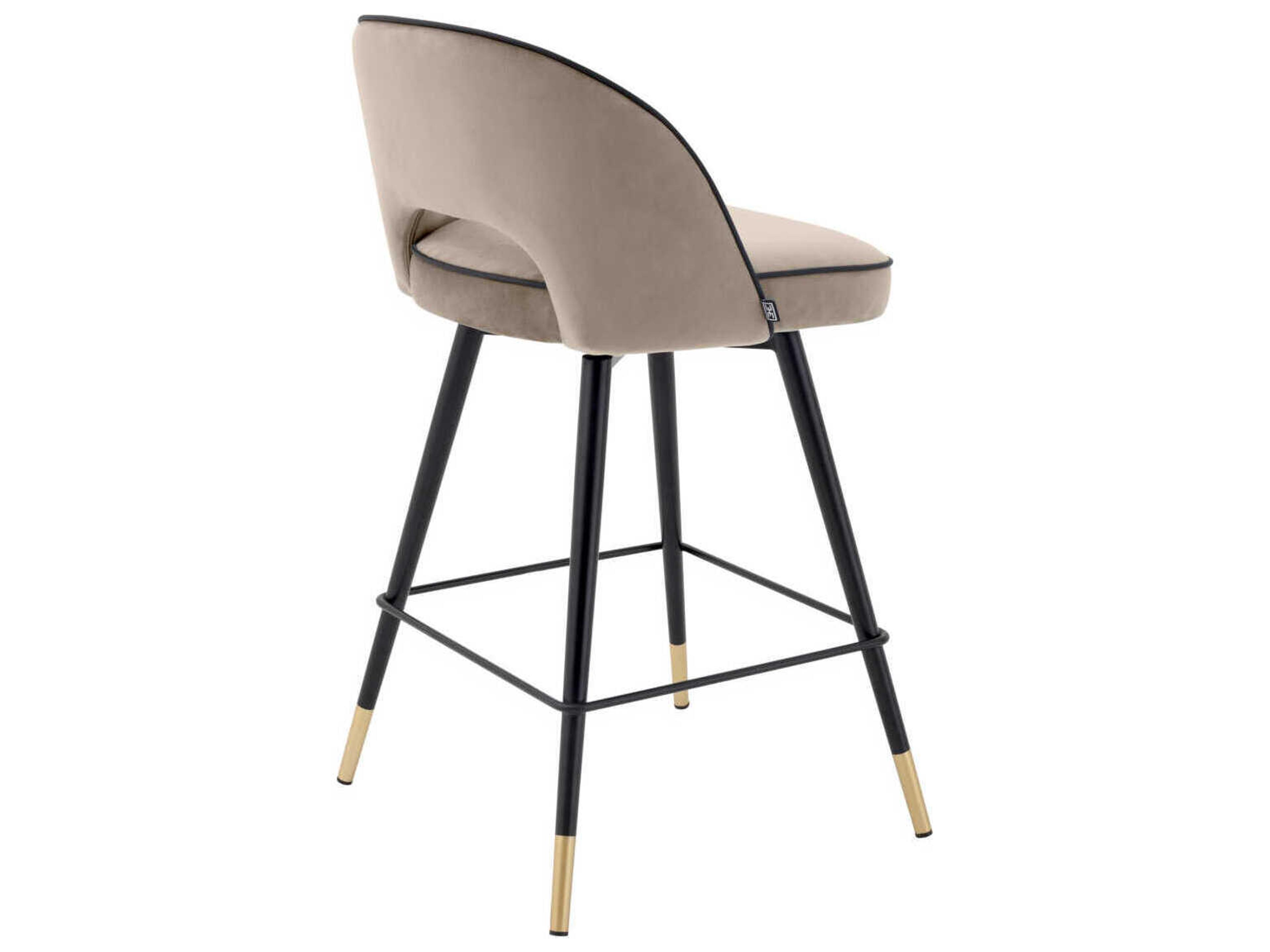 Eichholtz Cliff Velvet Upholstered Swivel Counter Stool Set of 2