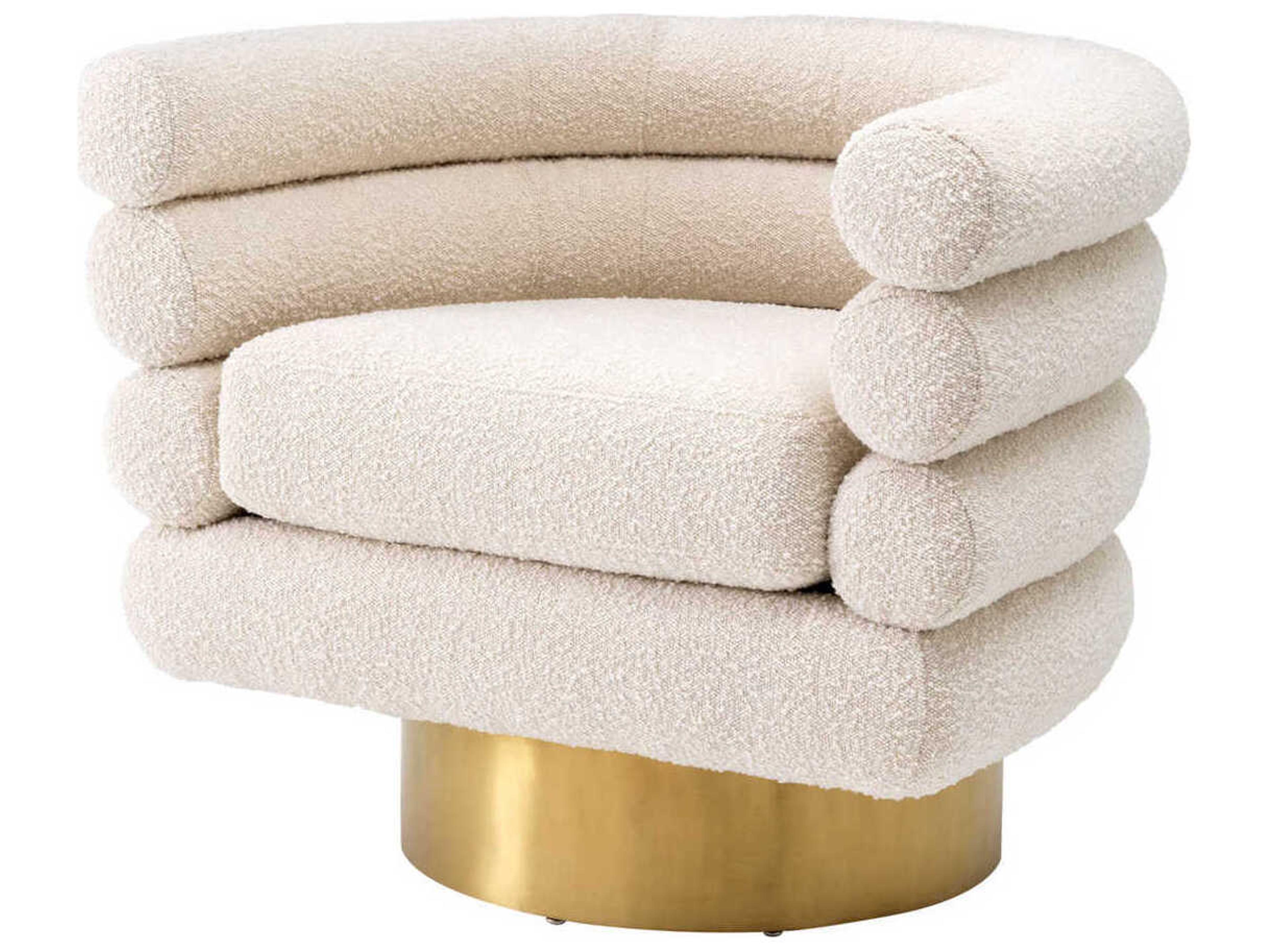 Maguire Swivel Accent Chair in Bouclé Cream