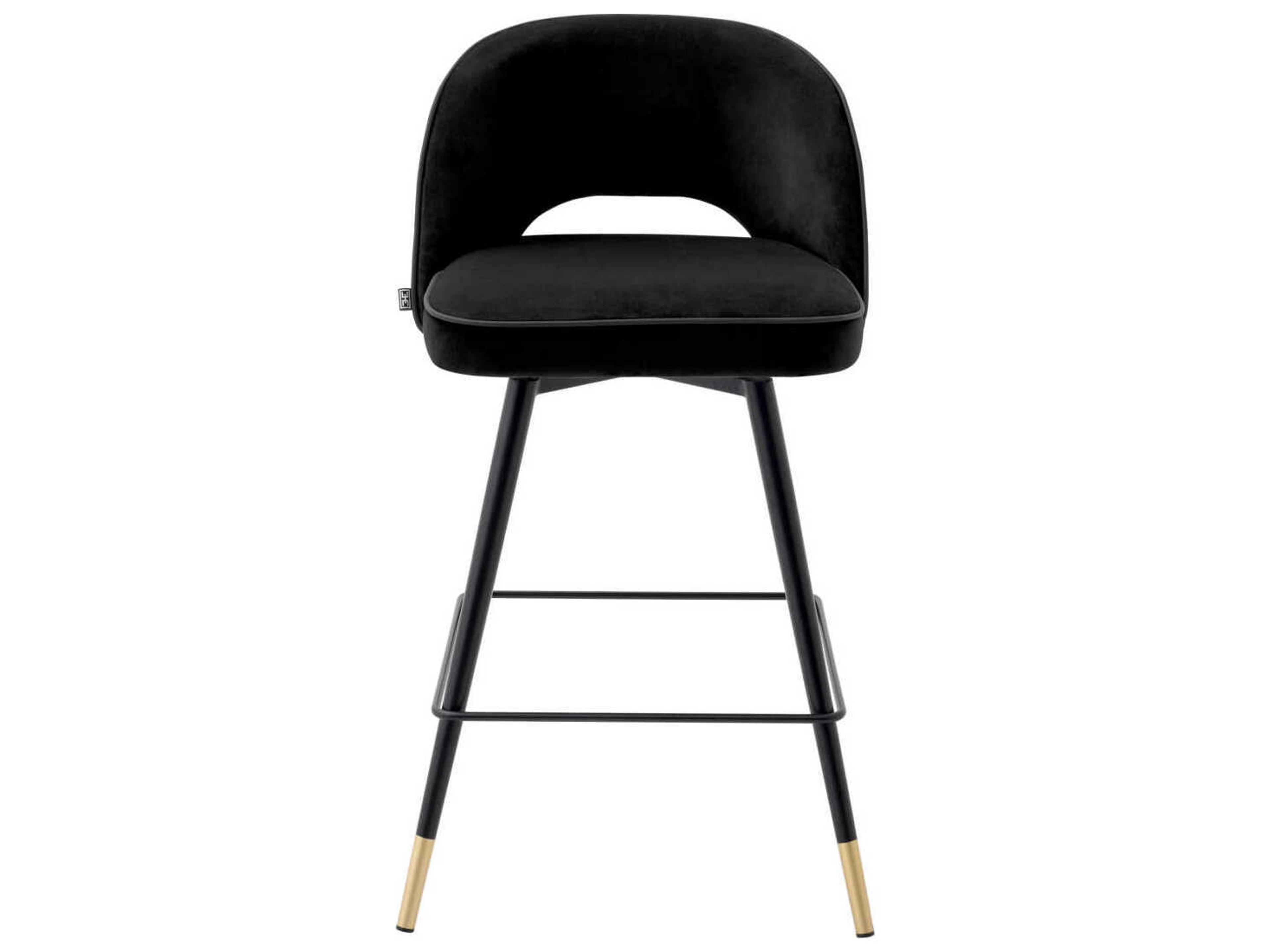 Eichholtz Cliff Velvet Upholstered Swivel Counter Stool Set of 2