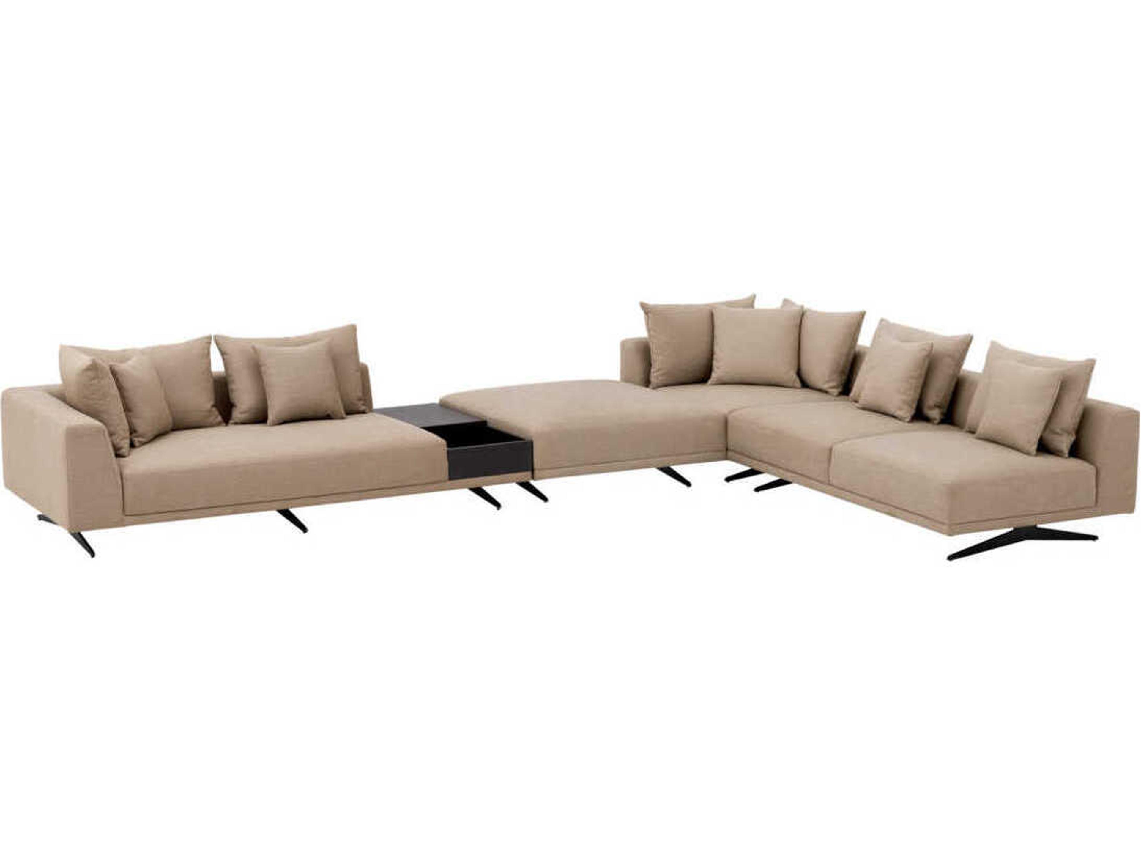 Eichholtz Endless Avalon White Black Legs Beige Upholstered Modular