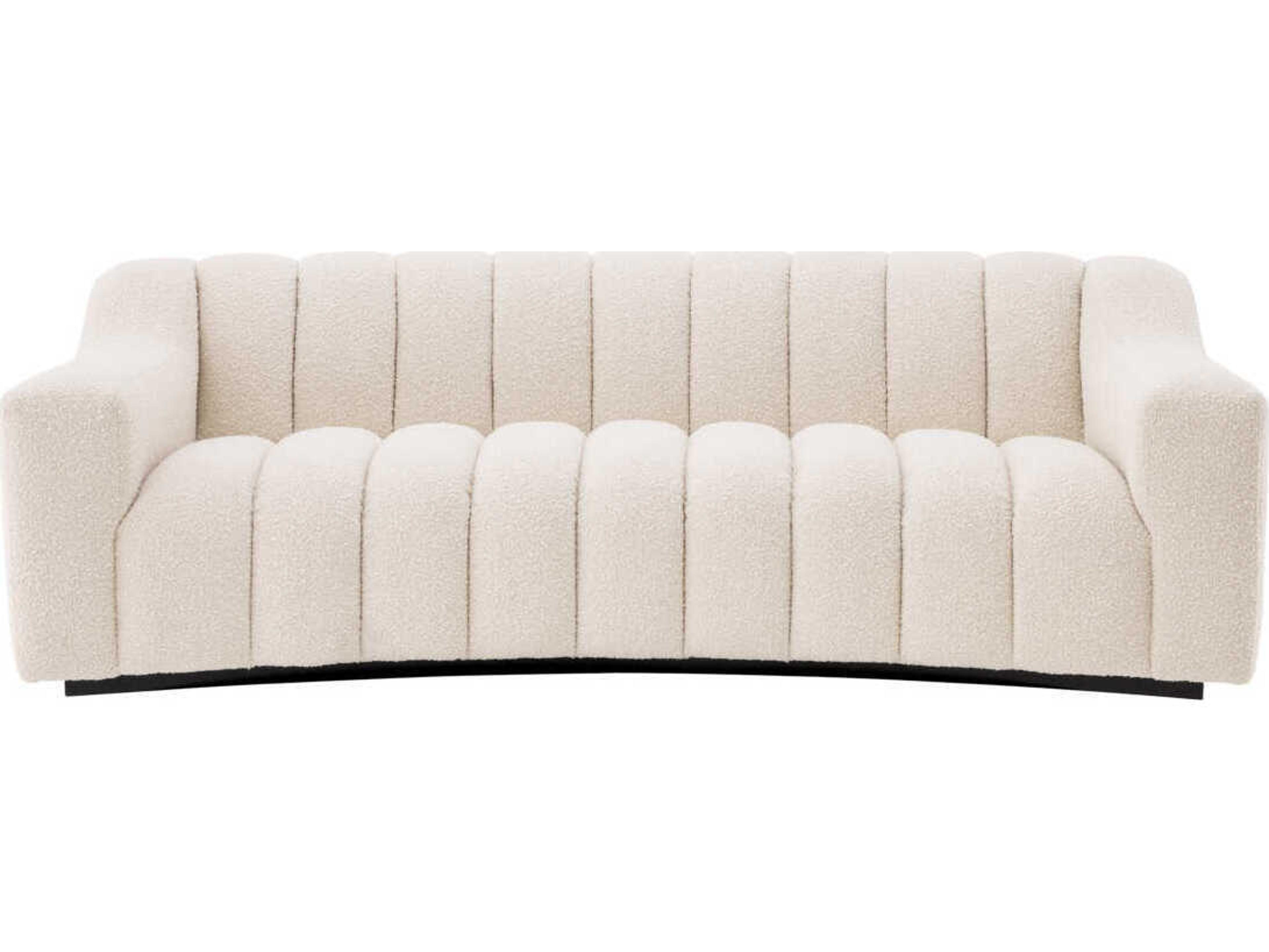 Eichholtz Kelly Boucle Cream Black Base Upholstered Sofa